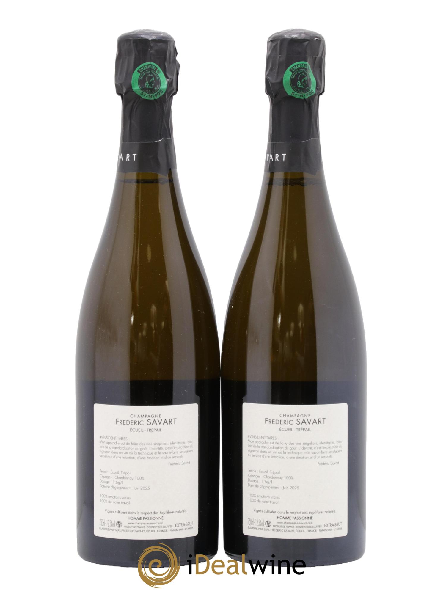 Extra Brut Premier Cru Blanc de Blancs - Ecueil Trepail Frédéric Savart - Posten von 2 Flaschen - 1