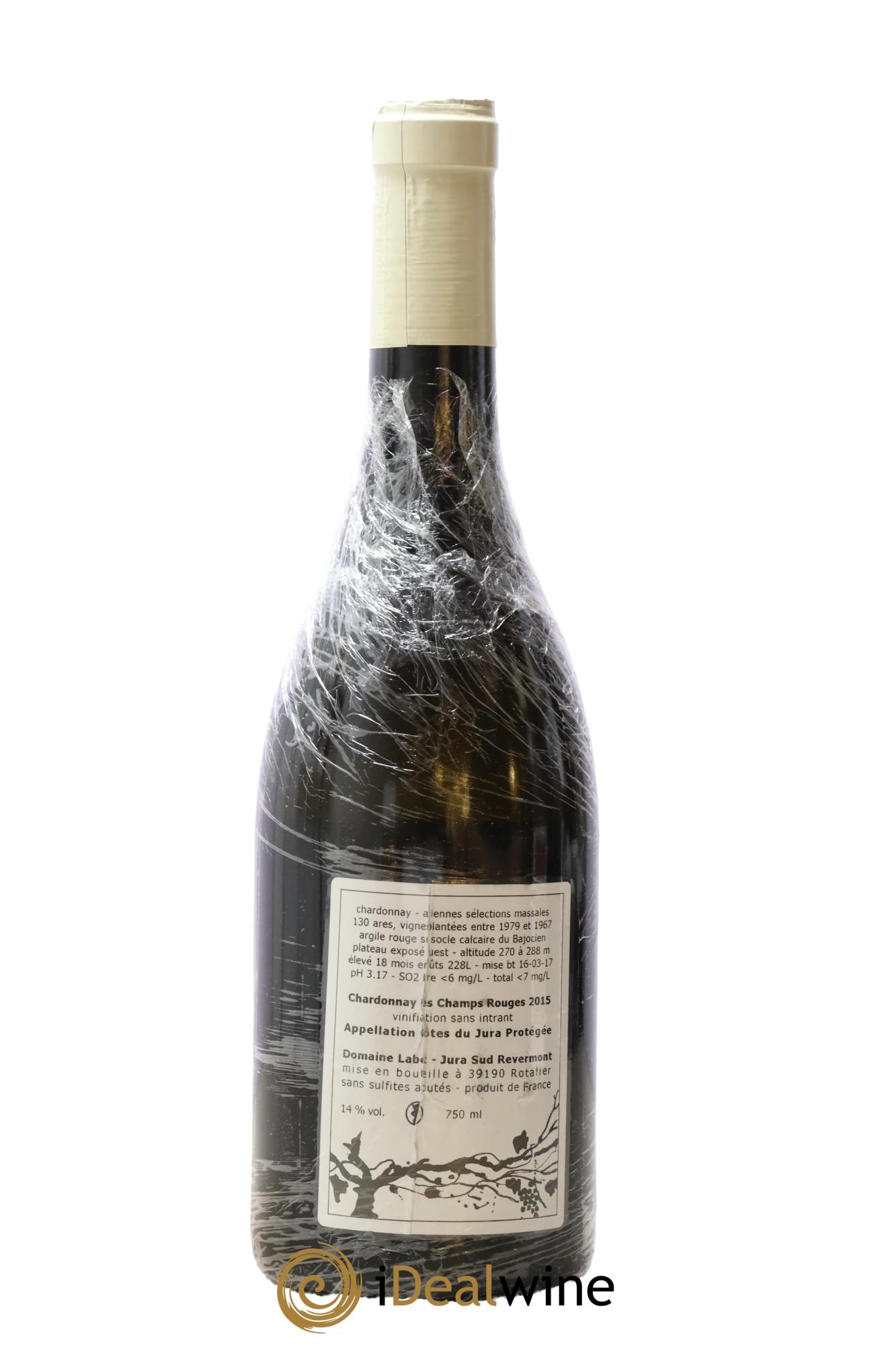 Côtes du Jura Chardonnay Les Champs Rouges Romain - Julien  - Charline Labet 2015 - Lot de 1 bouteille - 1