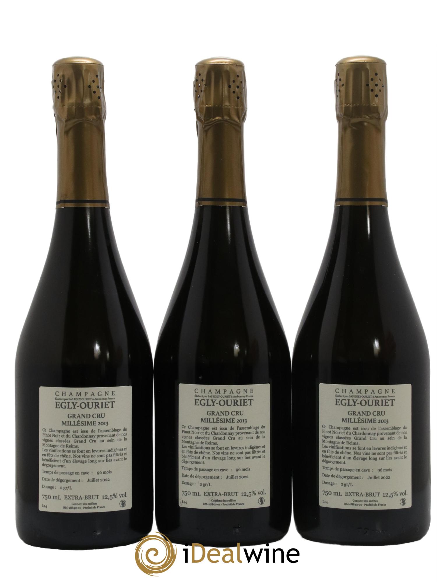 Ambonnay Vieilles Vignes Brut Millésimé Egly-Ouriet 2013 - Lot de 3 bouteilles - 1