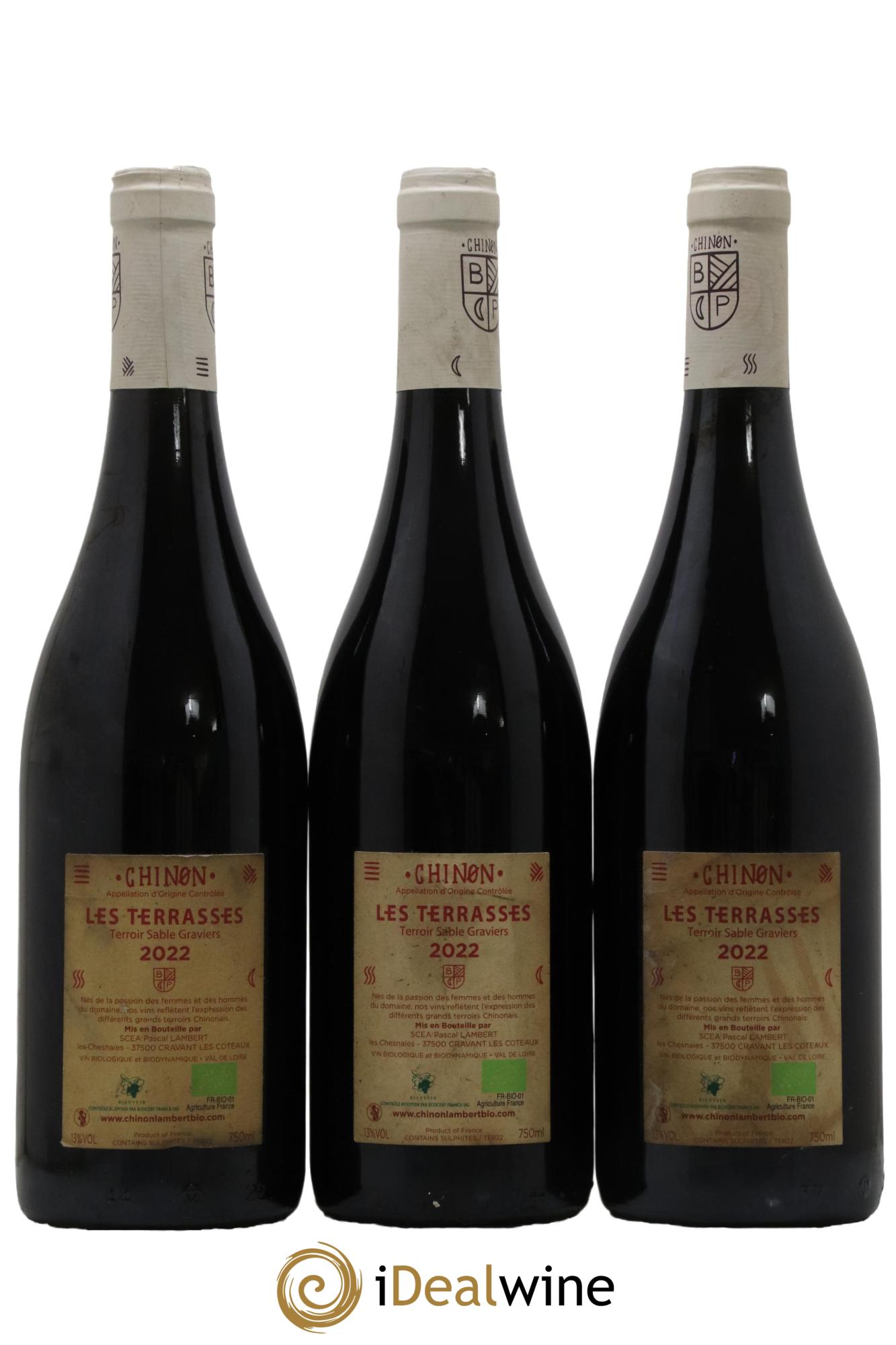 Chinon Domaine Lambert Les Terrasses 2022 - Lot de 3 bouteilles - 1