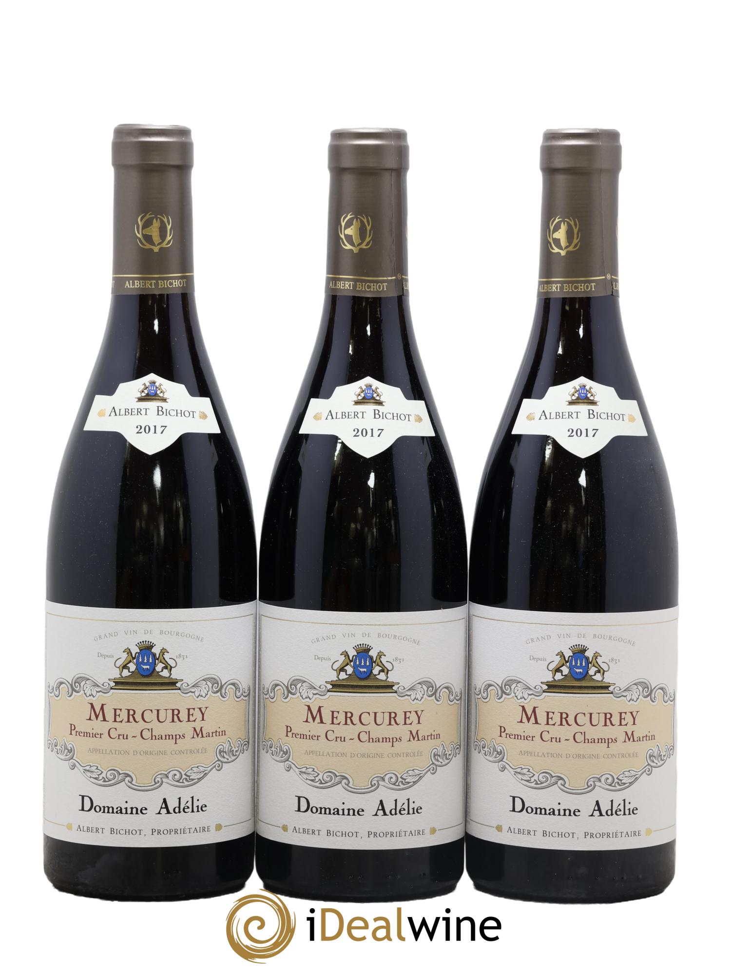 Mercurey 1er Cru Les Champs Martin Adélie - Albert Bichot 2017 - Lot de 3 bouteilles - 0