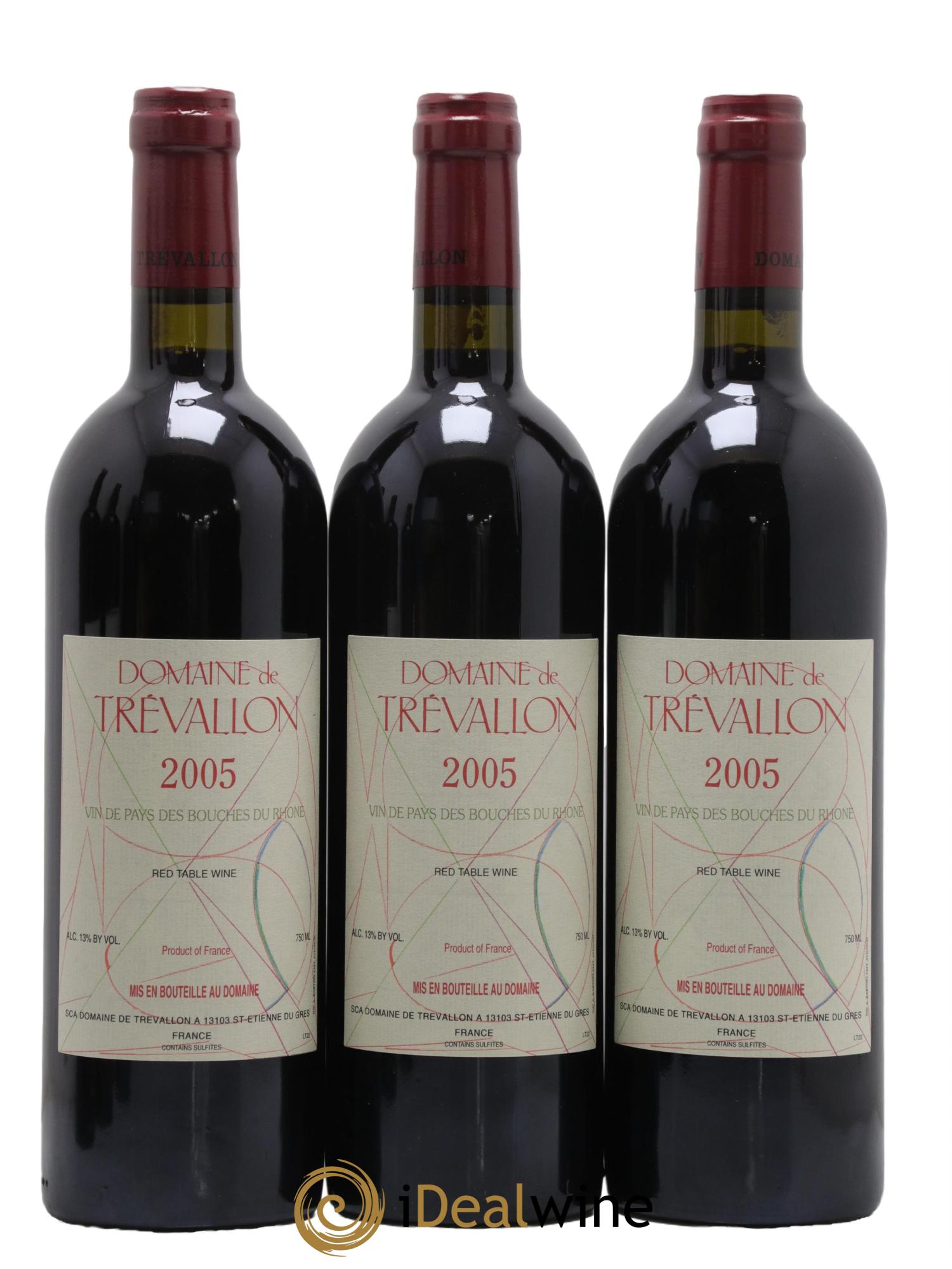 VDP Bouches du Rhône Trévallon (Domaine de) Eloi Dürrbach  2005 - Posten von 6 Flaschen - 1