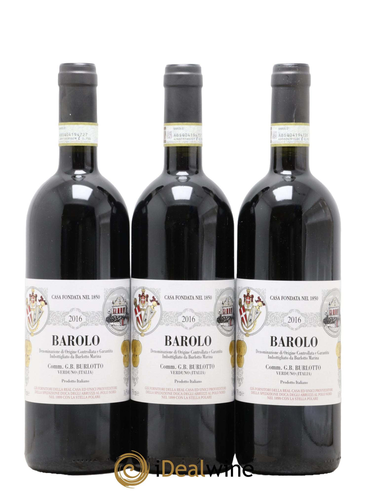 Barolo DOCG Comm. Giovan Battista Burlotto 2016 - Lotto di 3 bottiglie - 0