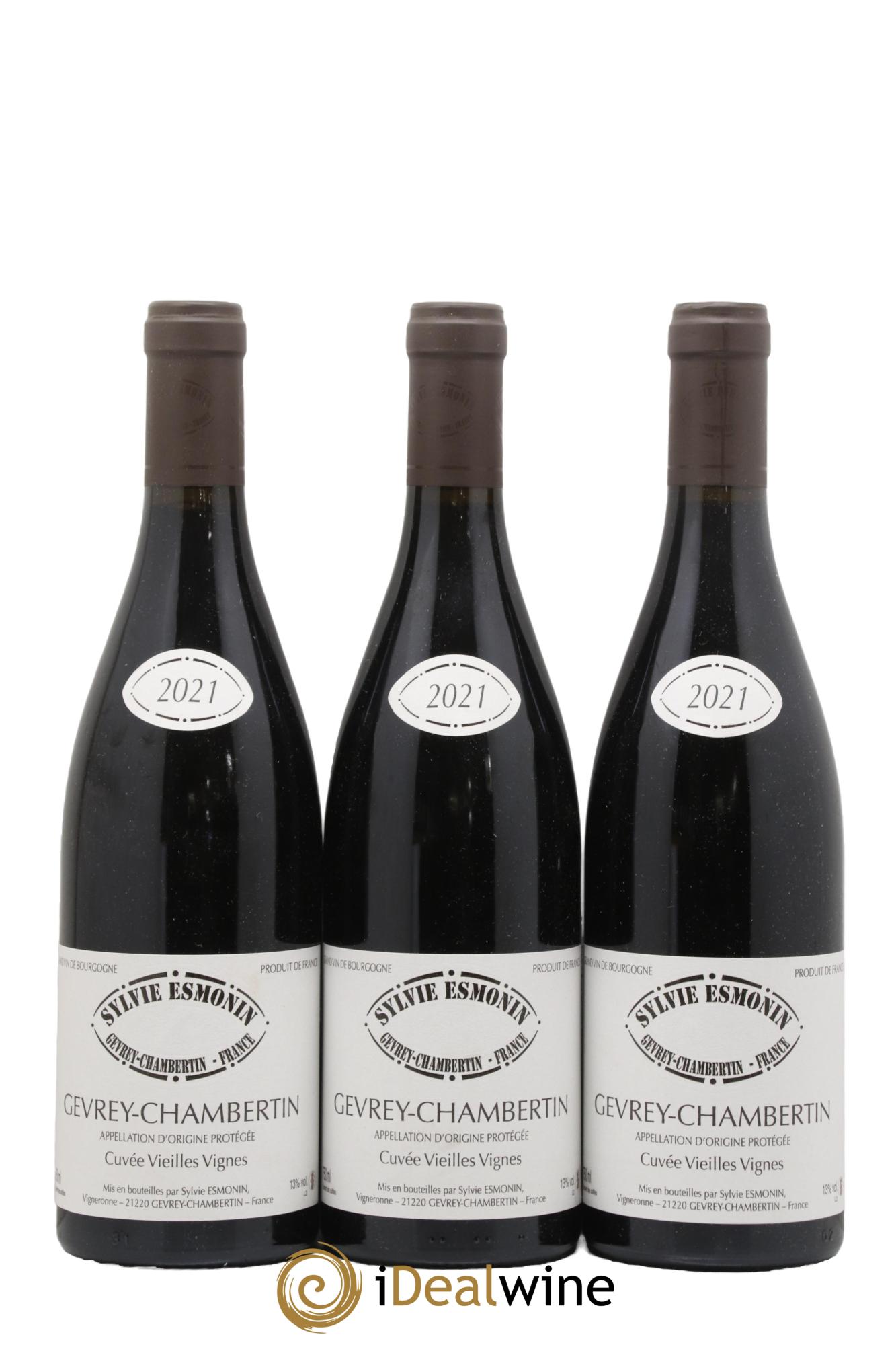 Gevrey-Chambertin Vieilles Vignes Sylvie Esmonin 2021 - Lot of 3 bottles - 0