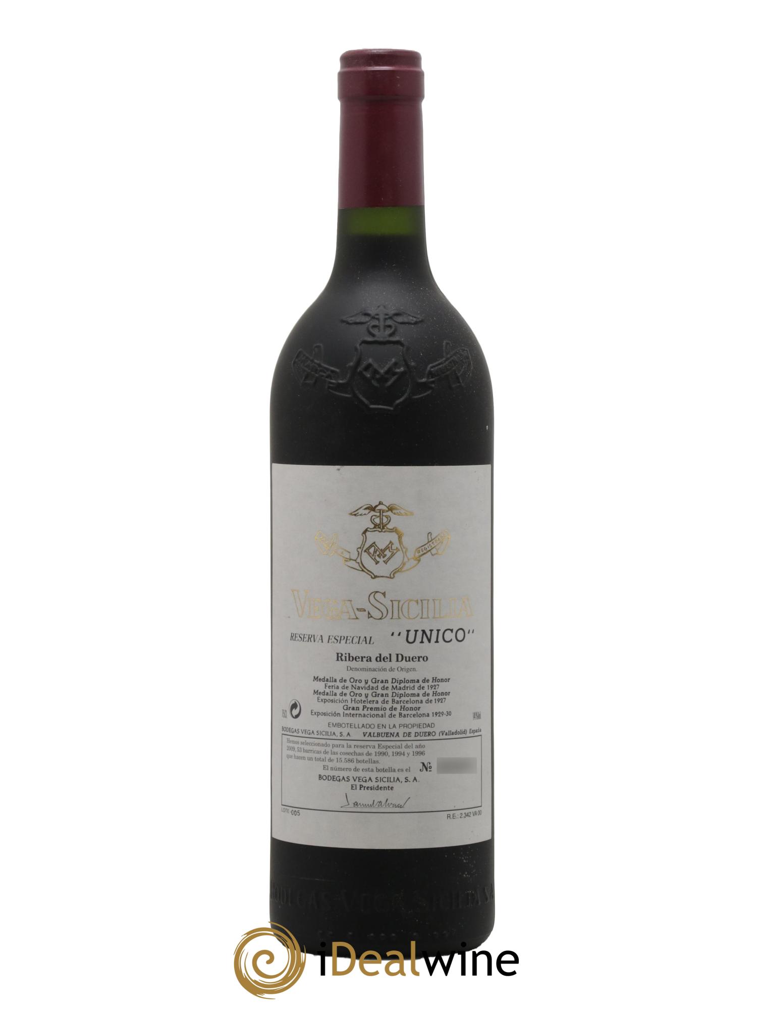 Ribera Del Duero Vega Sicilia Unico Reserva Especial Famille Alvarez 90/94/96 - Lot de 1 bouteille - 0