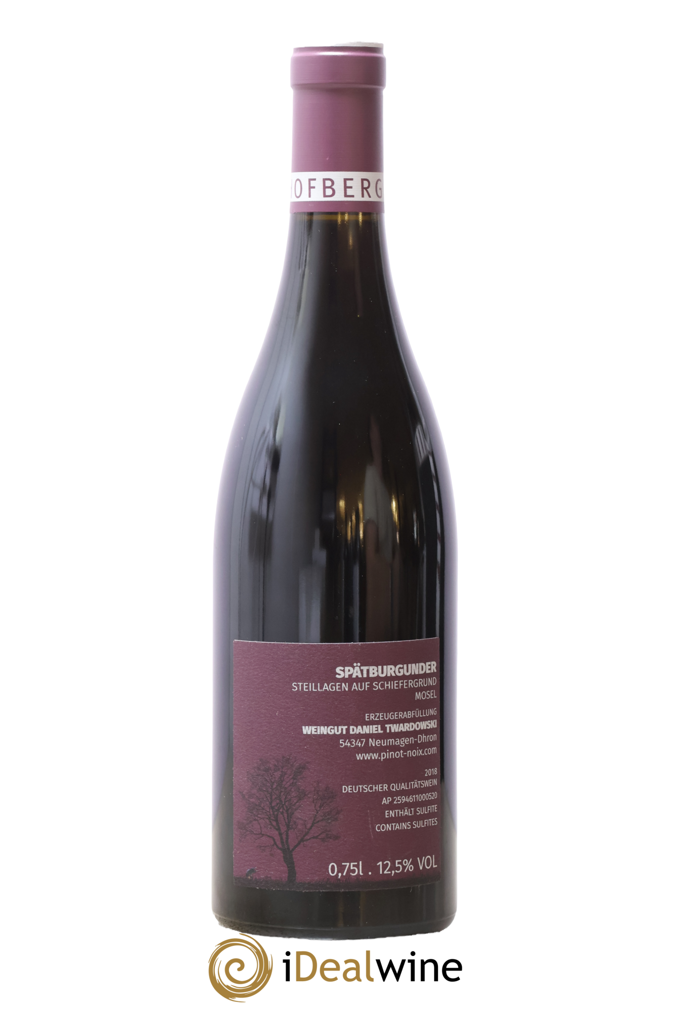 Allemagne Spätburgunder Pinot Noir Hofberg Reserve Daniel Twardowski 2018 - Lot de 1 bouteille - 1
