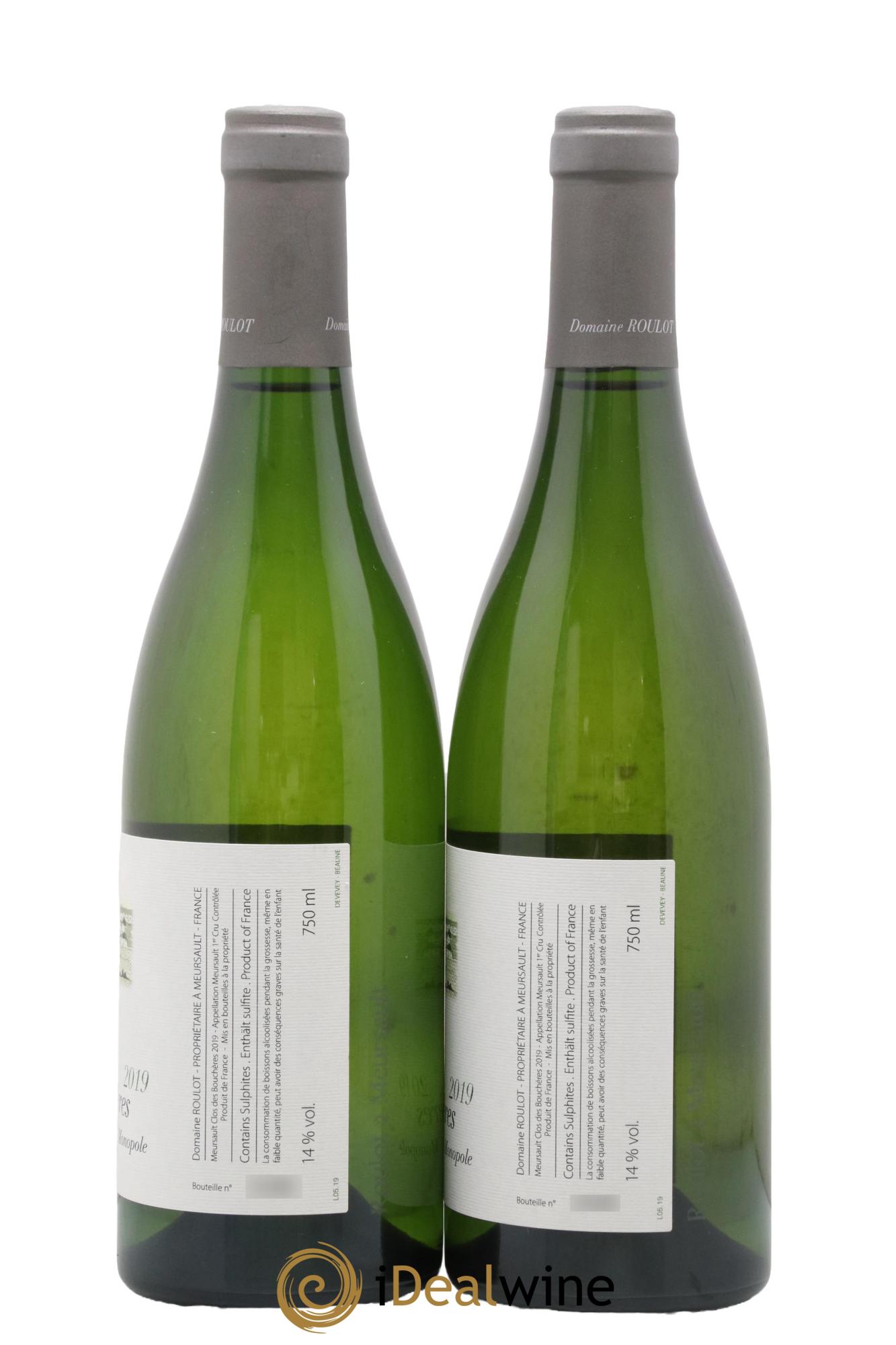 Meursault 1er Cru Clos des Bouchères Roulot (Domaine) 2019 - Lot de 2 bouteilles - 1