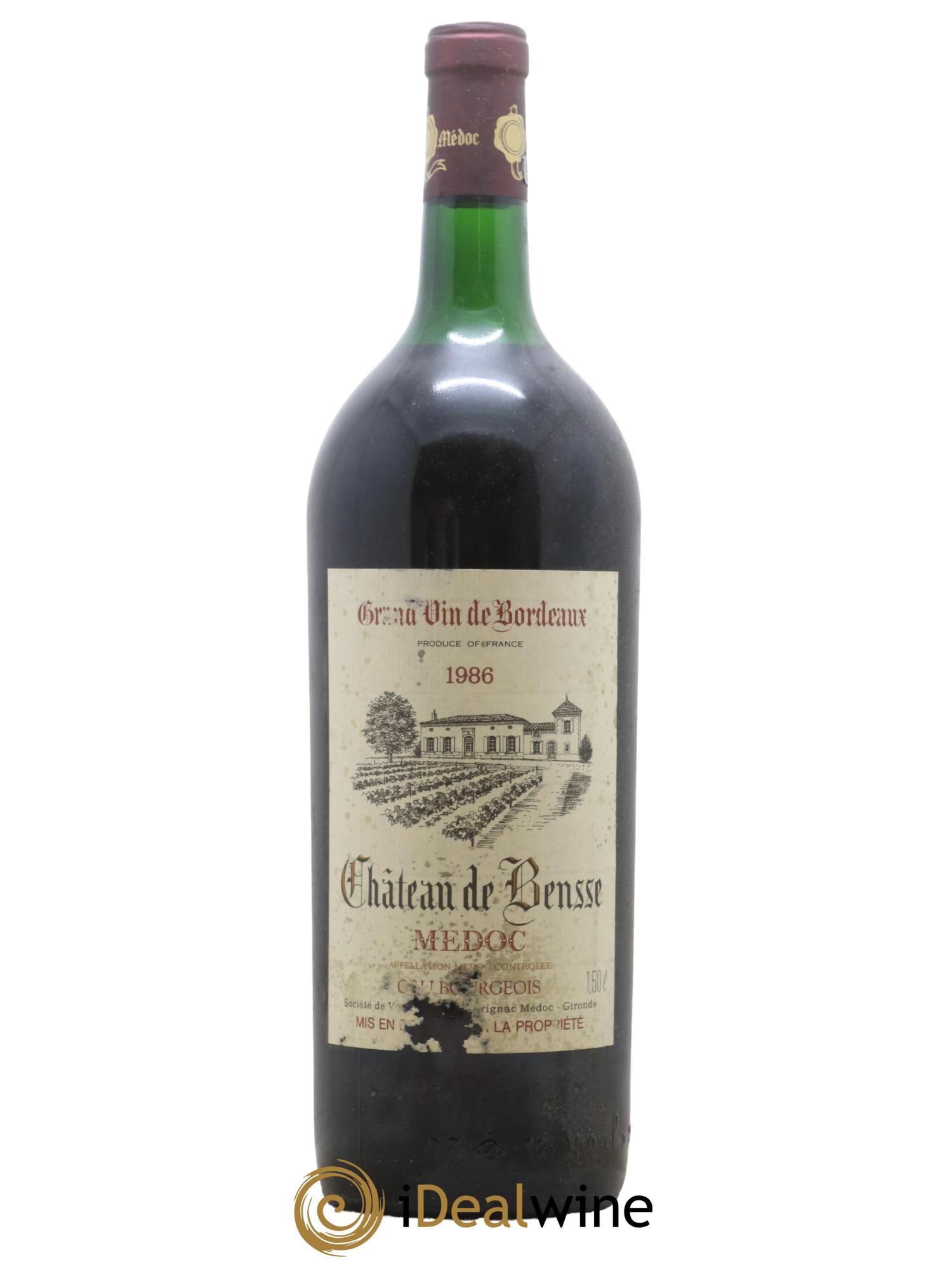 Bordeaux Medoc Chateau de Bensse 1986 - Lot de 1 magnum - 1