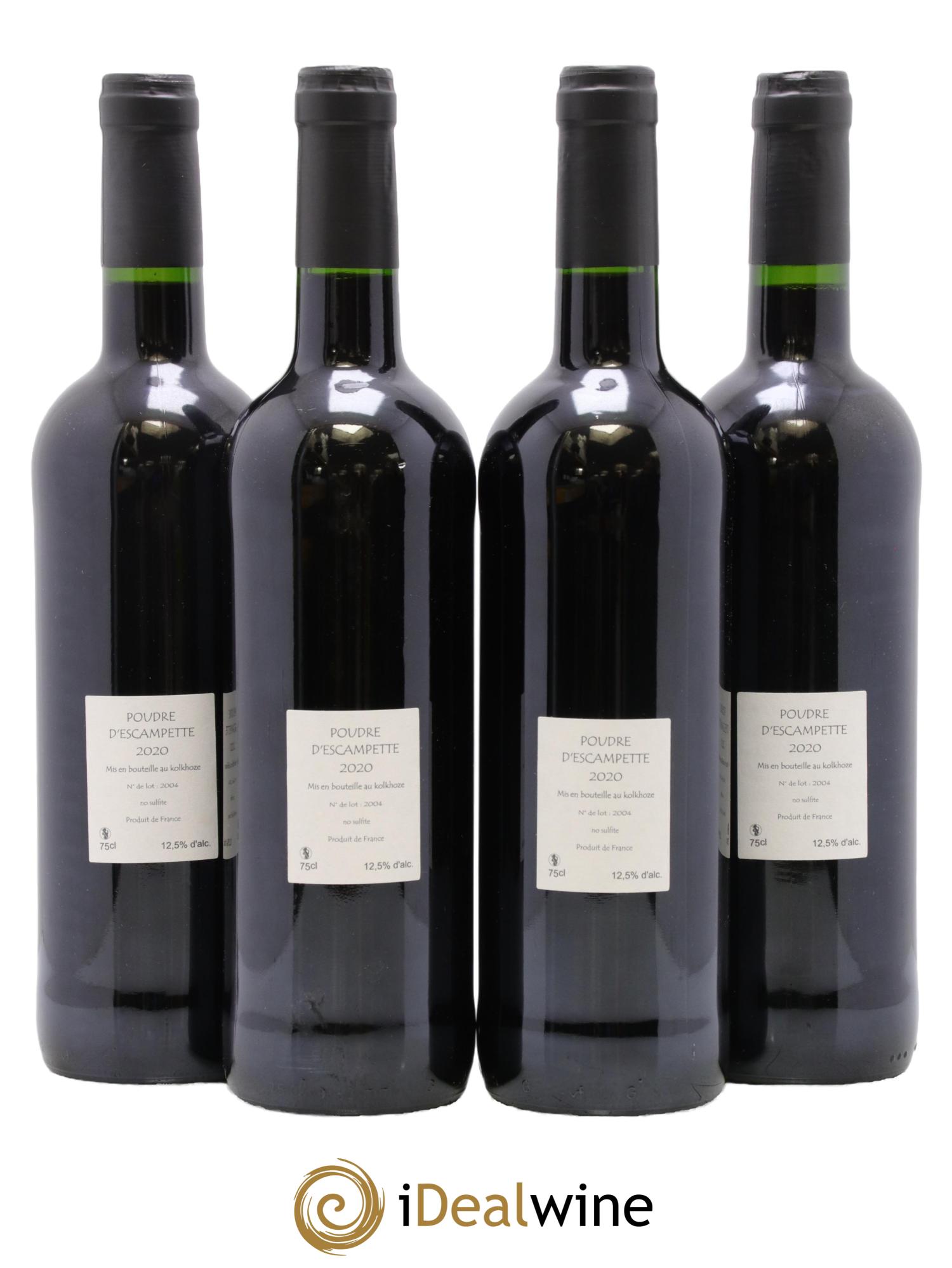 Vin de France Poudre d'Escampette Les Vins du Cabanon - Alain Castex 2020 - Lotto di 4 bottiglie - 1
