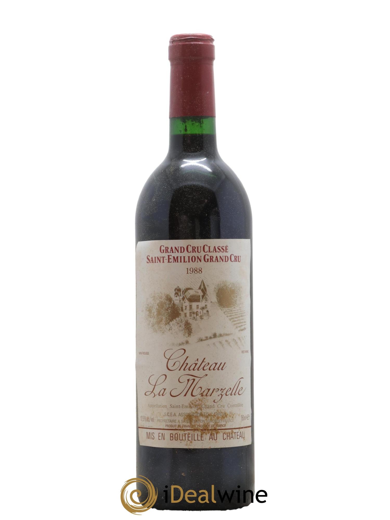 Château La Marzelle Grand Cru Classé 1988 - Lot de 1 bouteille - 0