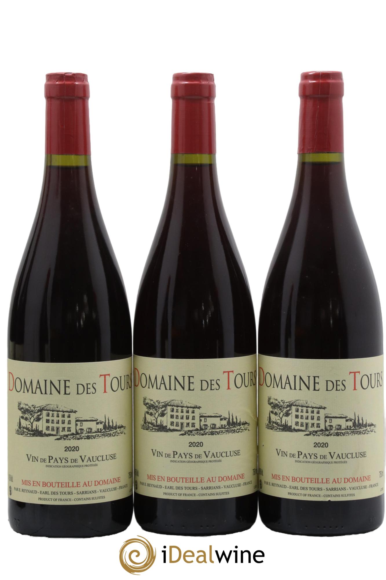 Vaucluse (Vin de Pays de Vaucluse) Domaine des Tours Emmanuel Reynaud 2020 - Lot de 3 bouteilles - 0