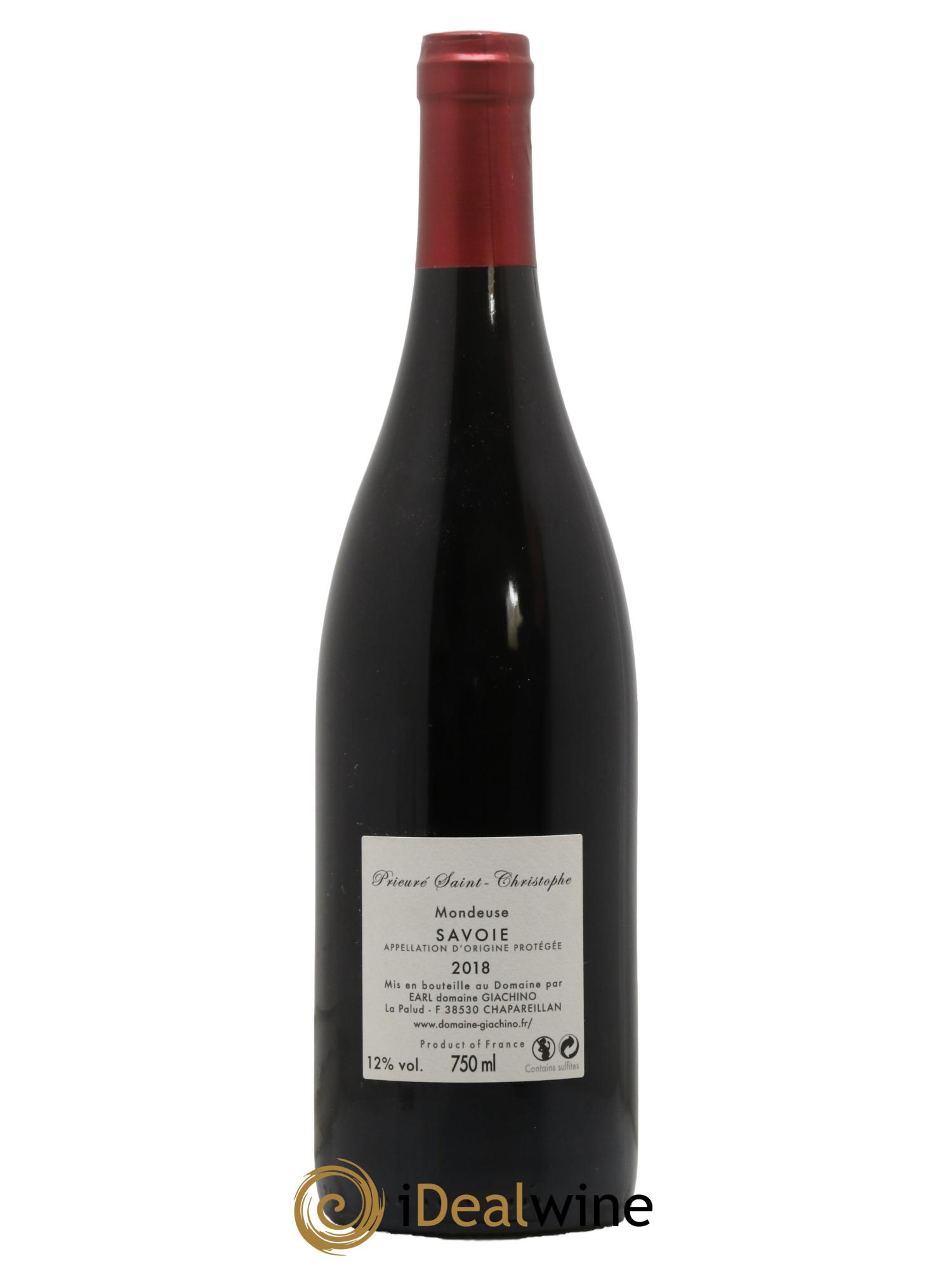 Vin de Savoie Prieuré Saint-Christophe Mondeuse Domaine Giachino 2018 - Lot de 1 bouteille - 1