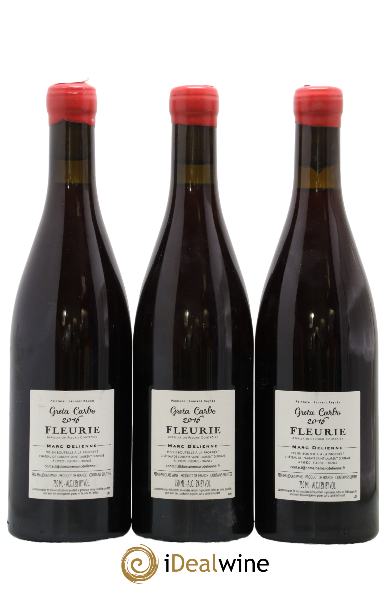 Fleurie Greta Carbo Marc Delienne 2016 - Lotto di 3 bottiglie - 1
