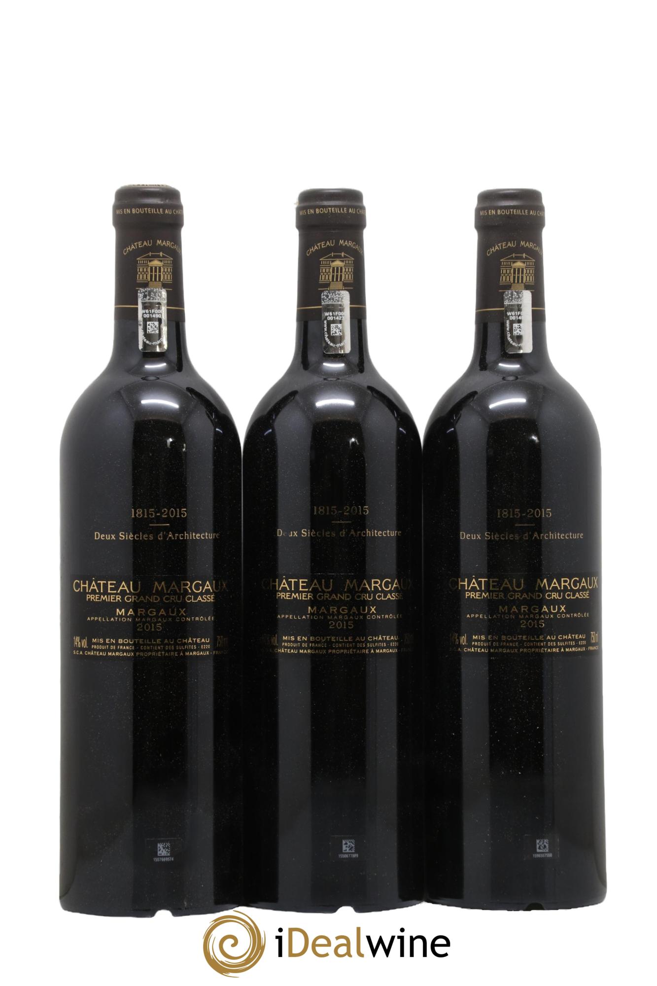 Château Margaux 1er Grand Cru Classé 2015 - Lot de 3 bouteilles - 1