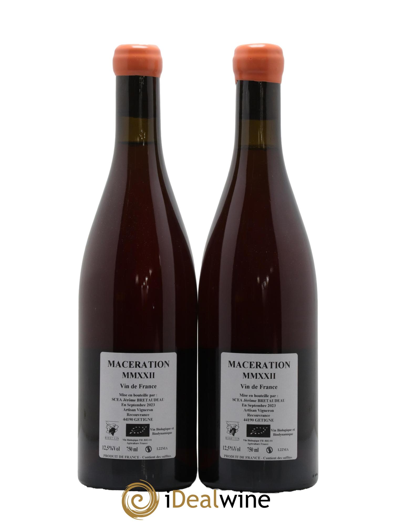 Vin de France Macération Jérôme Bretaudeau - Domaine de Bellevue 2022 - Lot de 2 bouteilles - 1
