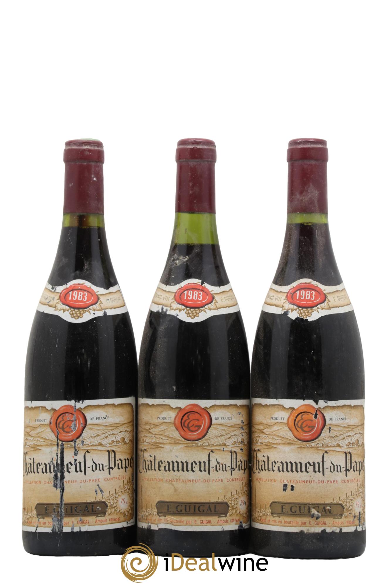 Châteauneuf-du-Pape Guigal 1983 - Lot de 3 bouteilles - 0