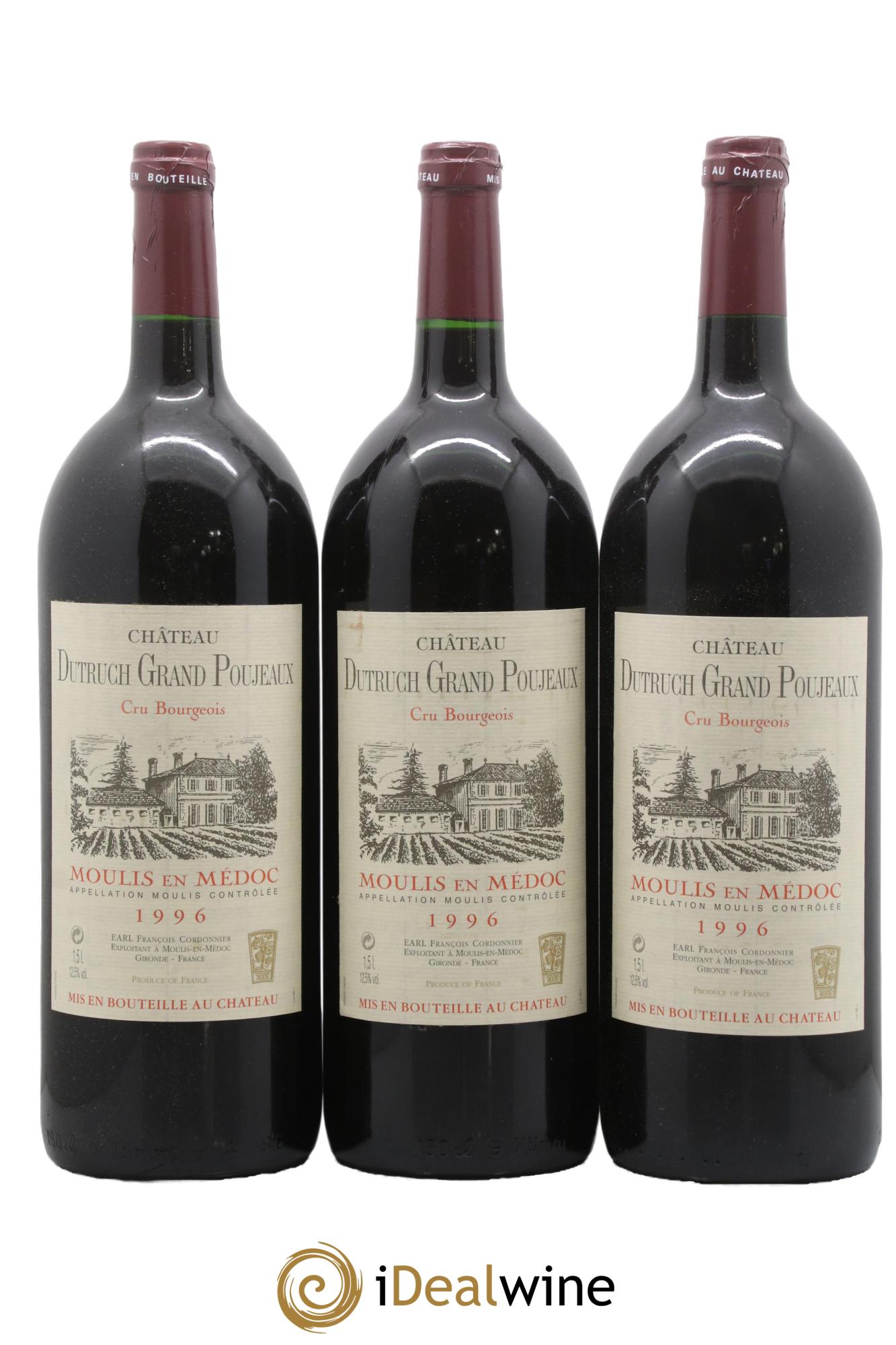 Château Dutruch Grand Poujeaux Cru Bourgeois 1996 - Posten von 3 Magnum - 0