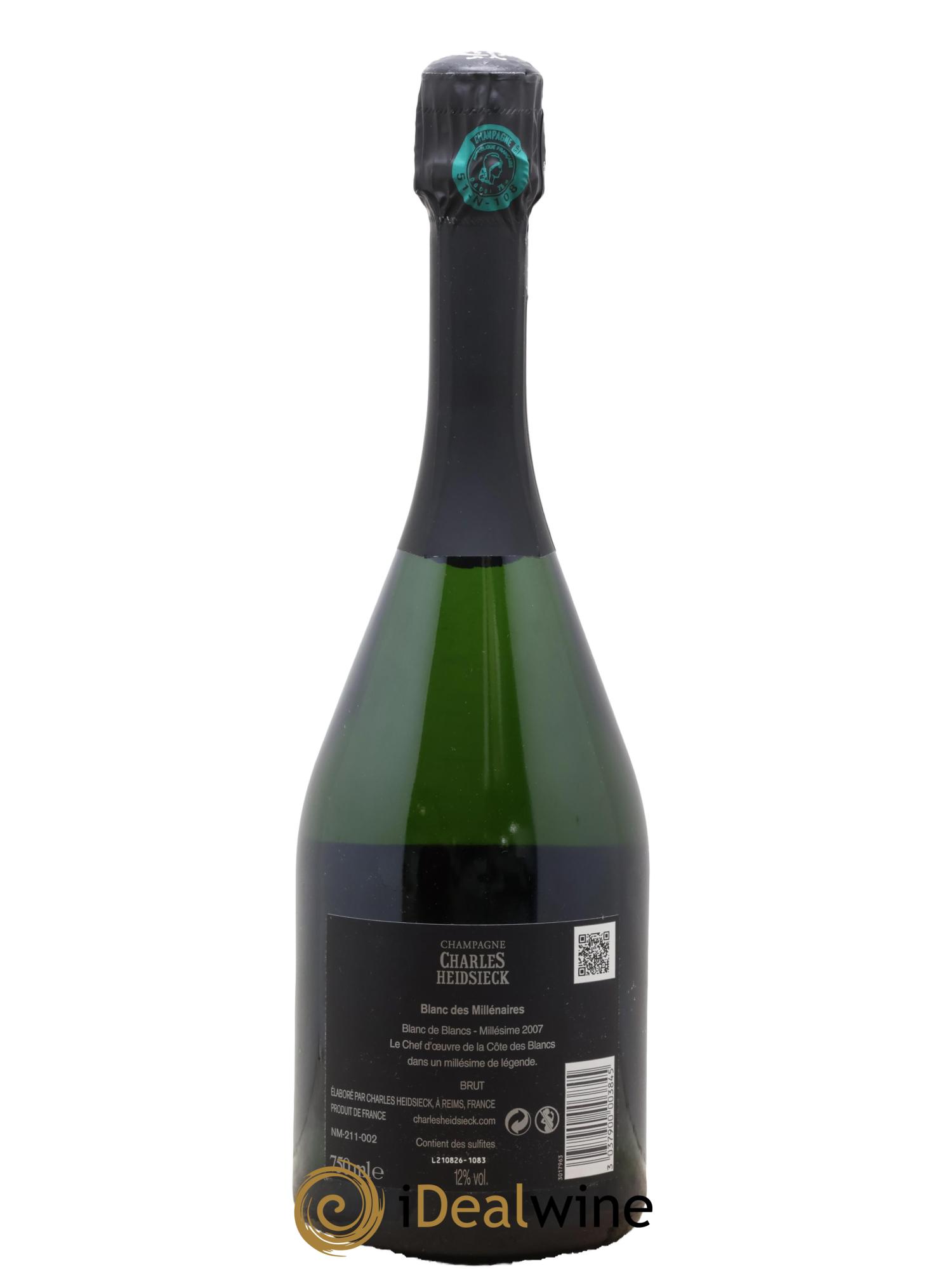 Blanc de Blancs Blanc des Millénaires Brut Charles Heidsieck 2007 - Lot of 1 bottle - 2