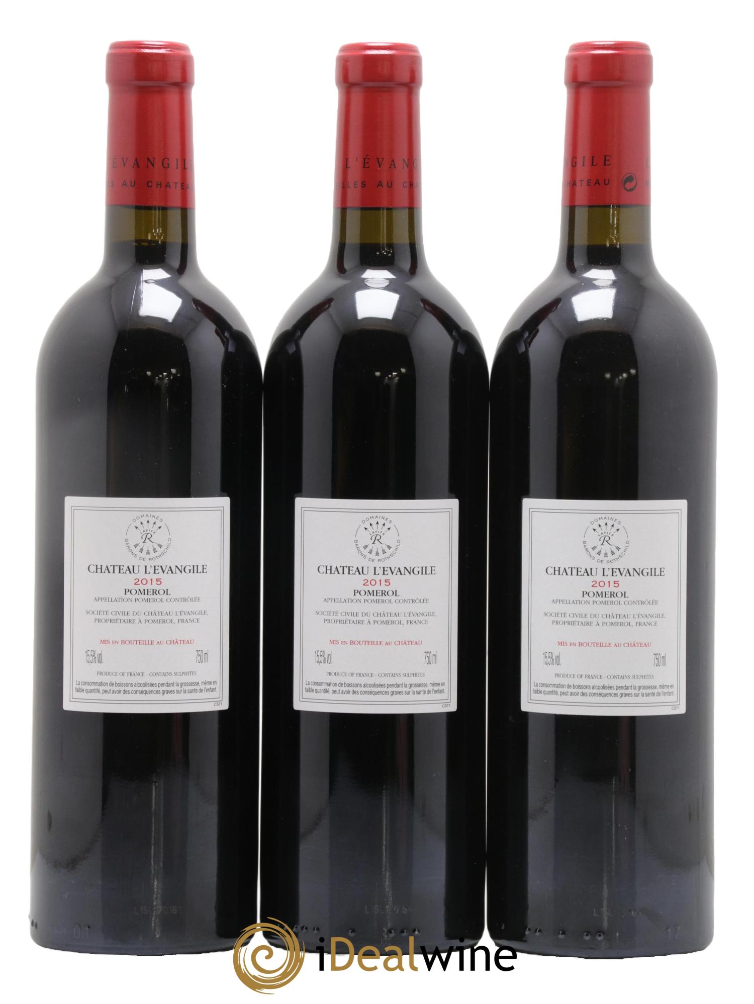 Château l' Évangile 2015 - Lot de 3 bouteilles - 1