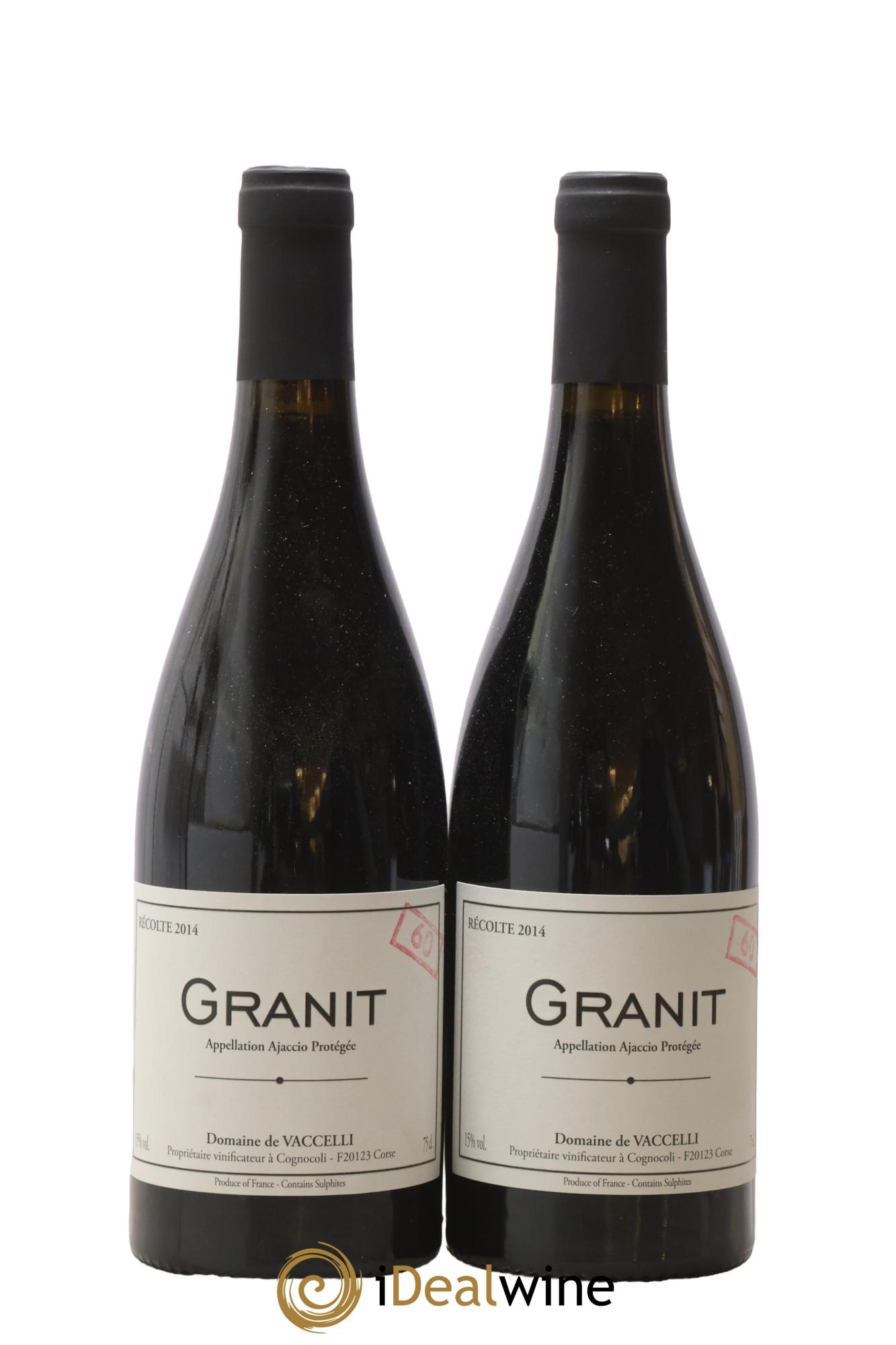 Ajaccio Granit 60 Vaccelli 2014 - Posten von 2 Flaschen - 0