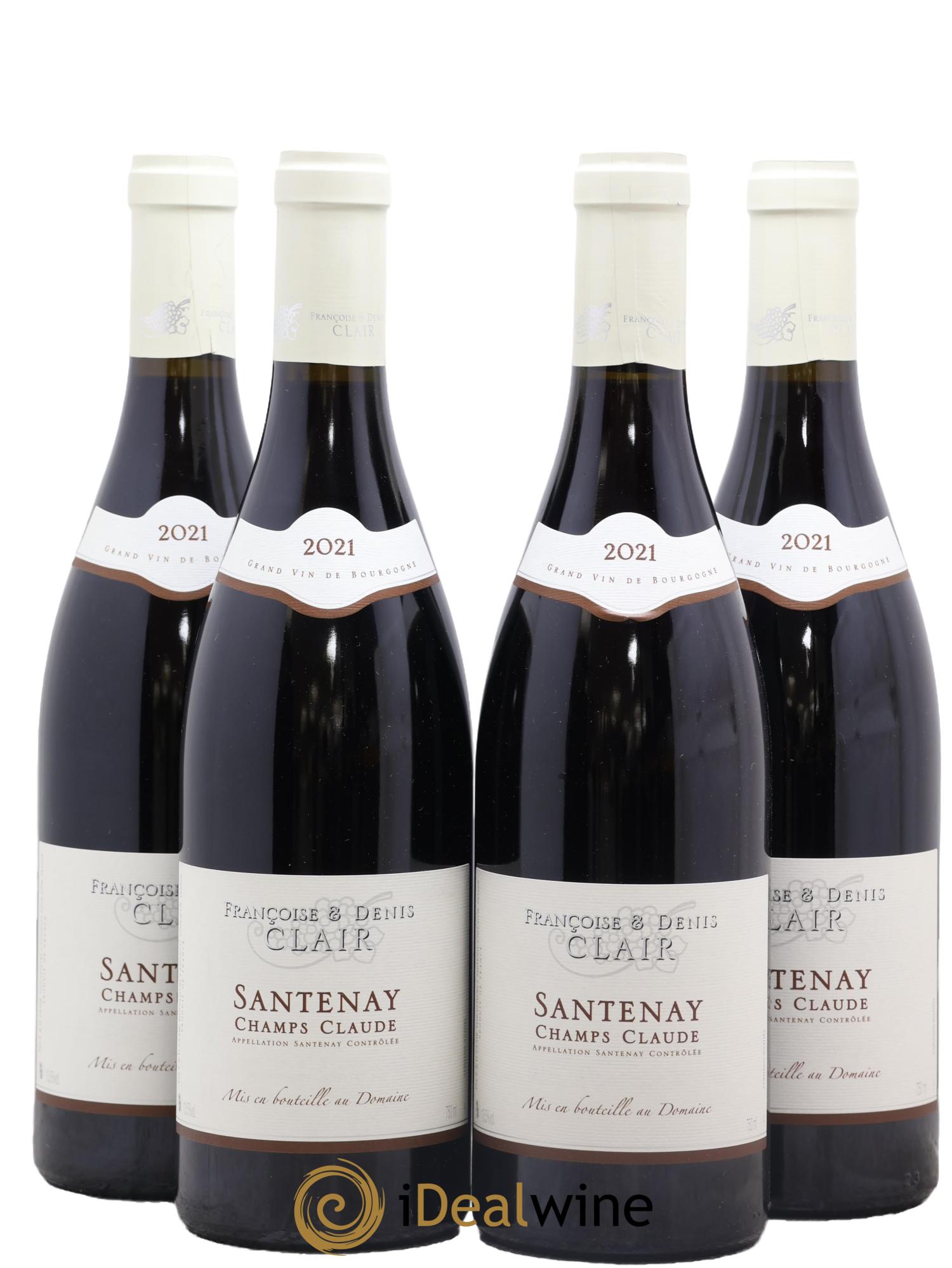 Santenay Champs Claude Françoise et Denis Clair 2021 - Lot de 4 bouteilles - 0