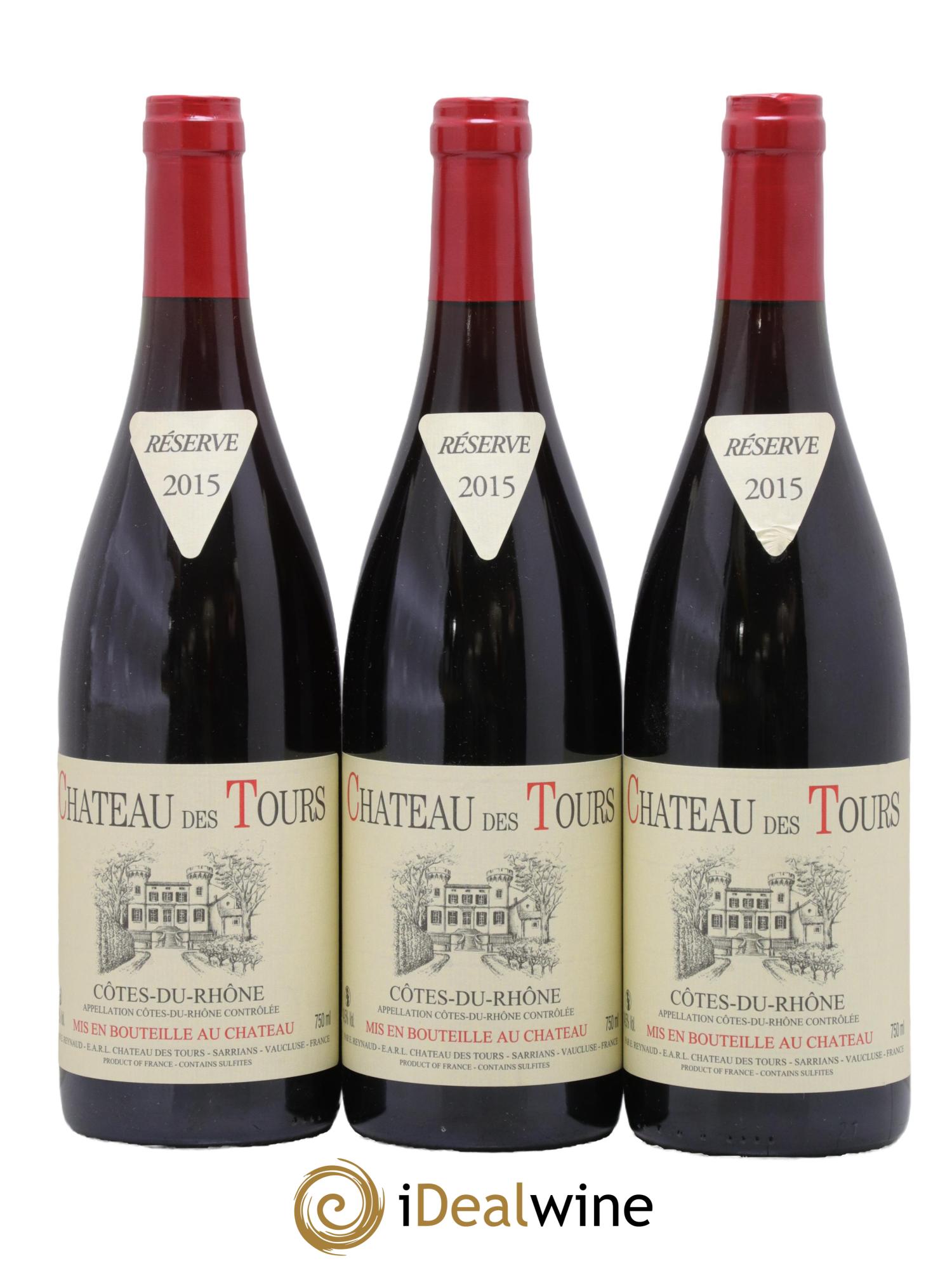 Côtes-du-Rhône Château des Tours Emmanuel Reynaud 2015 - Lot de 3 bouteilles - 0