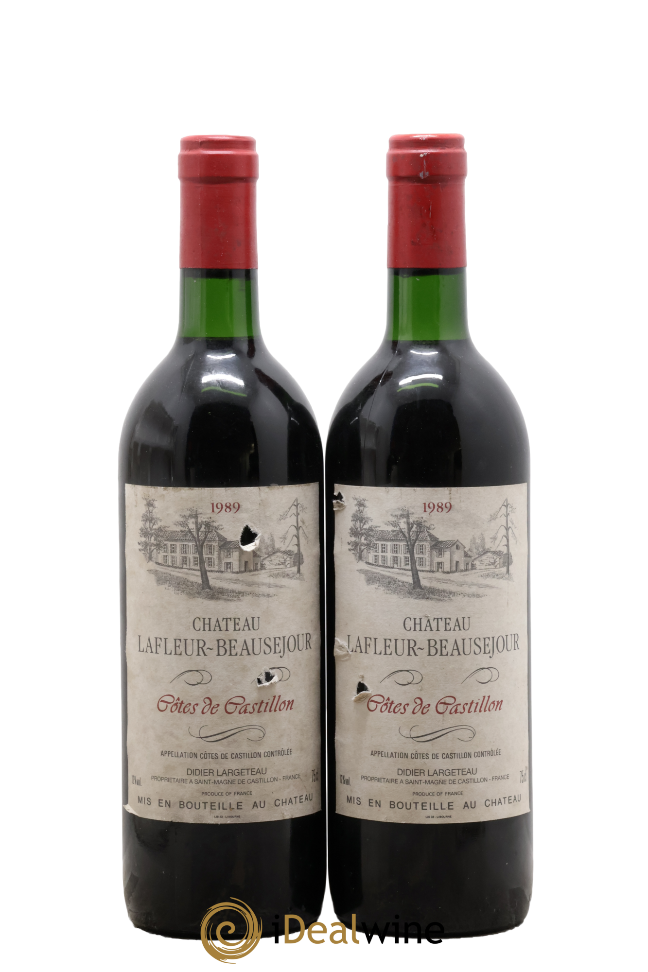 Castillon-Côtes-de-Bordeaux (Côtes-de-Castillon) Château Lafleur-Beauséjour 1989 - Lot de 2 bouteilles - 0