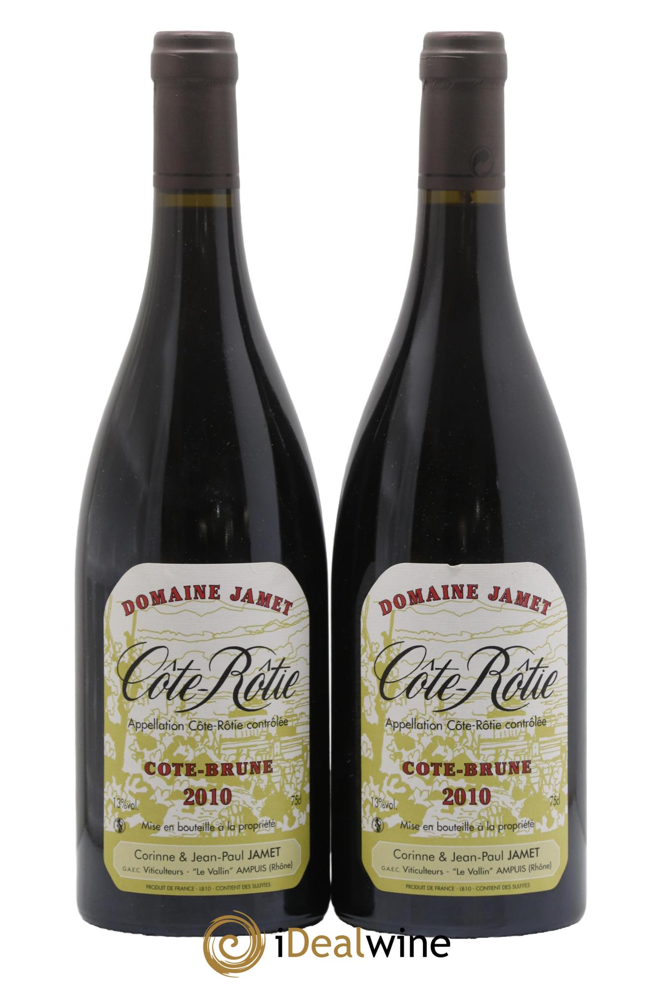 Côte-Rôtie Côte Brune Jamet (Domaine) 2010 - Posten von 2 Flaschen - 0