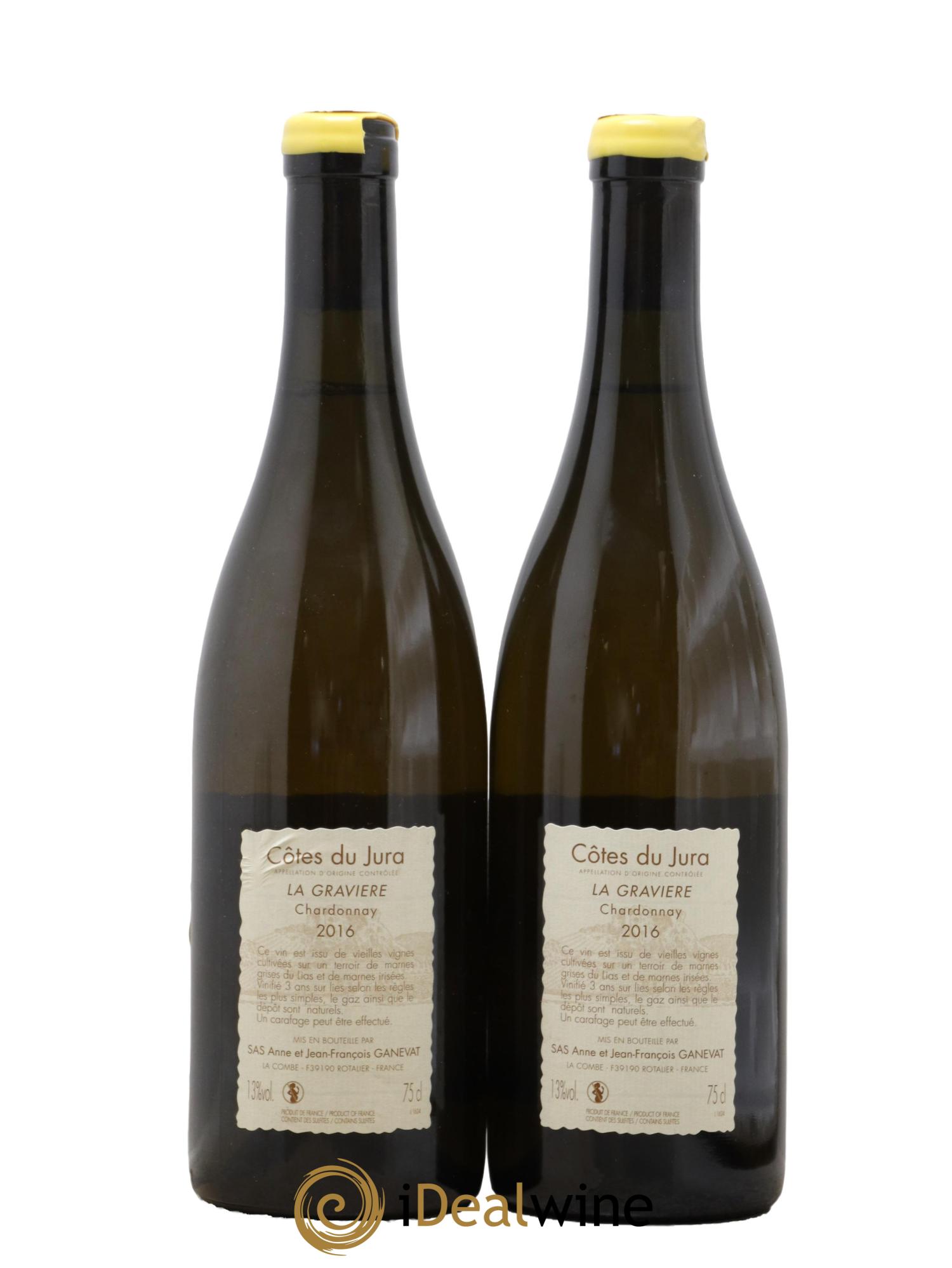 Côtes du Jura La Gravière Anne et Jean François Ganevat 2016 - Lot de 2 bouteilles - 1