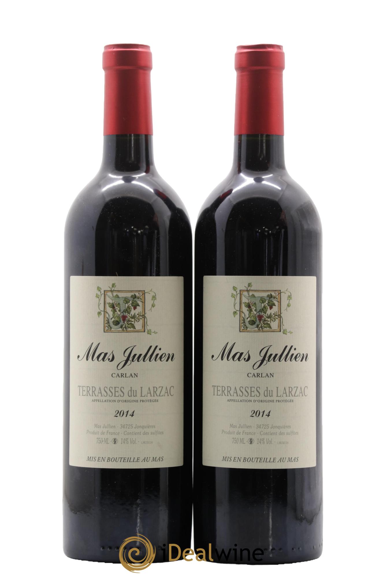 Terrasses du Larzac Mas Jullien Carlan Olivier Jullien 2014 - Lot de 2 bouteilles - 0