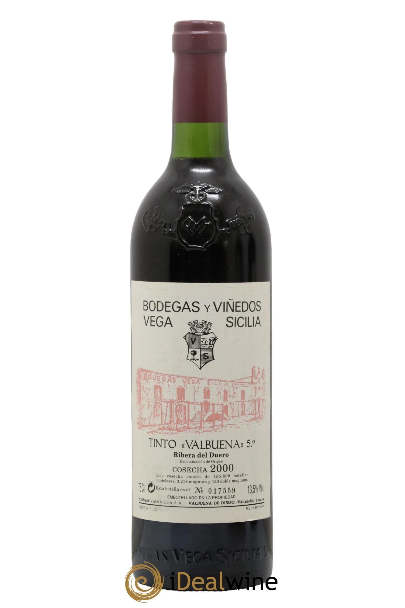 Ribera Del Duero DO Vega Sicilia Valbuena 5 ano Famille Alvarez 2000 - Lot de 1 bouteille - 0