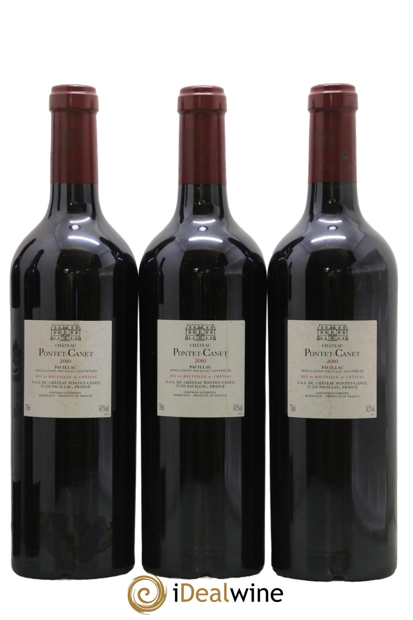 Château Pontet Canet 5ème Grand Cru Classé 2010 - Lot of 3 bottles - 1