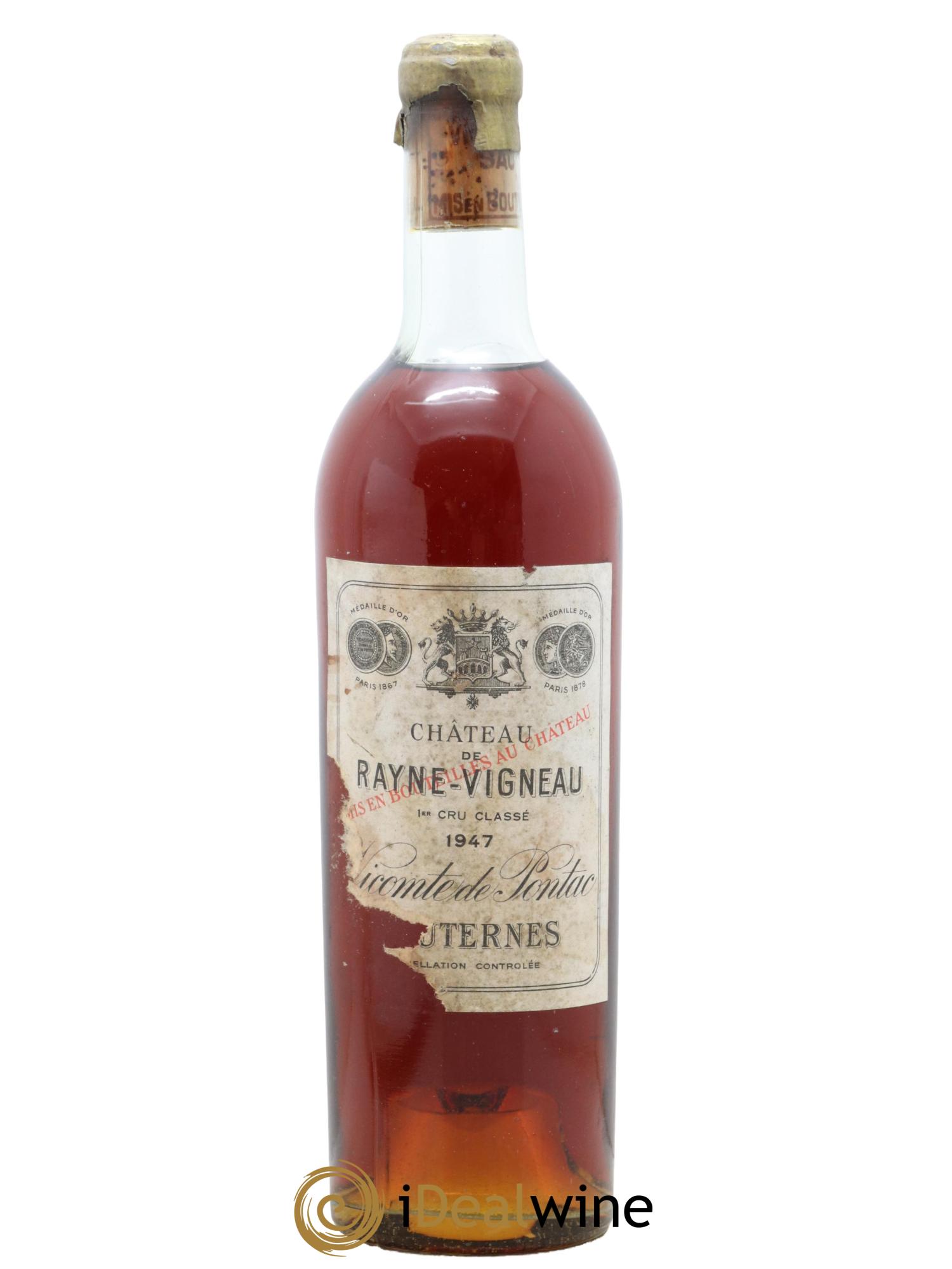 Château de Rayne Vigneau 1er Grand Cru Classé 1947 - Lotto di 1 bottiglia - 0