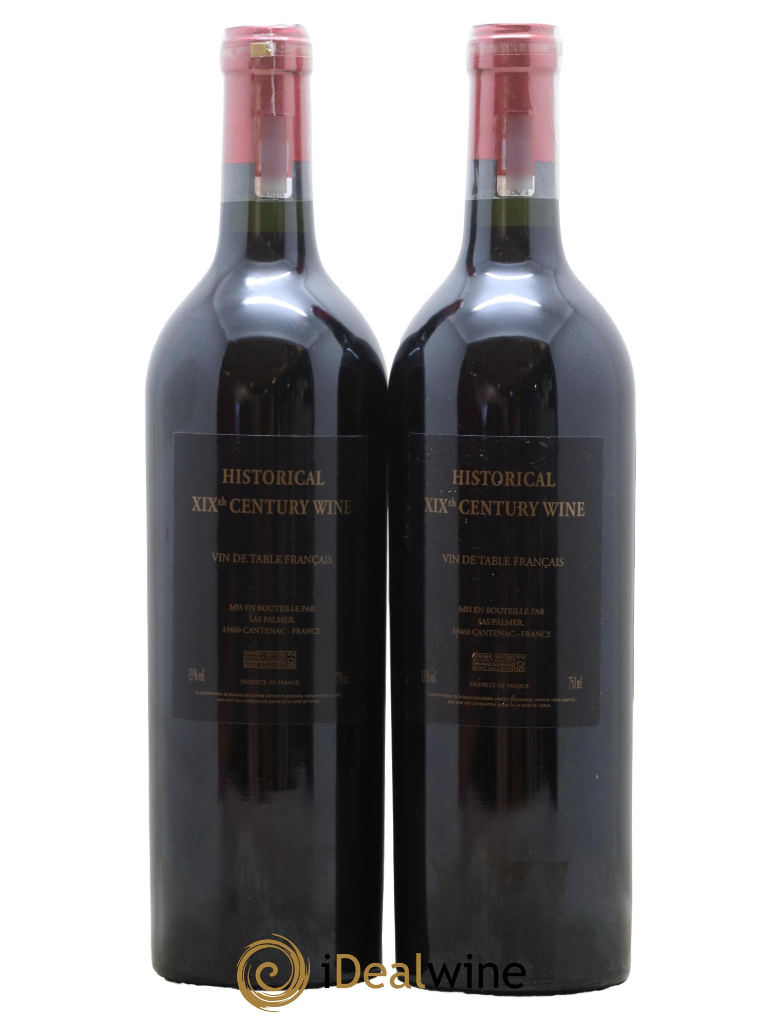 Vin de France SAS Palmer Historical XIXth  Century Wine - Lot of 2 bottles - 1