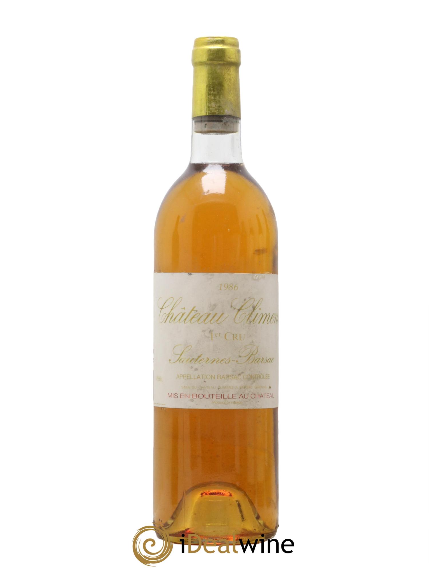 Château Climens 1er Grand Cru Classé 1986 - Lot de 1 bouteille - 0