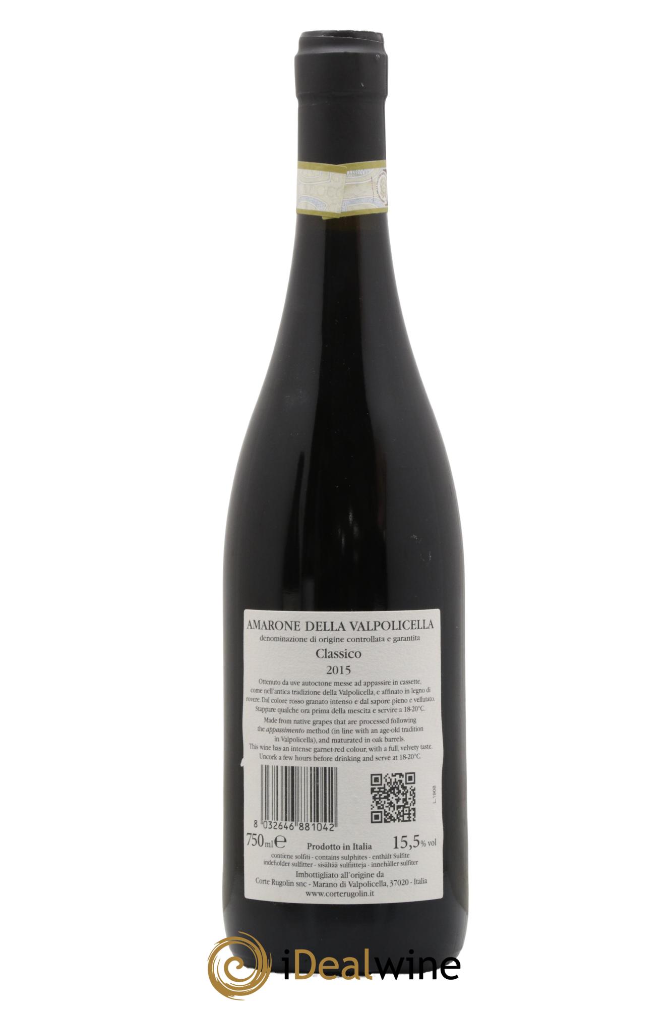 Amarone della Valpolicella Classico DOCG Crosara de le Strie Corte Rugolin 2015 - Lotto di 1 bottiglia - 1
