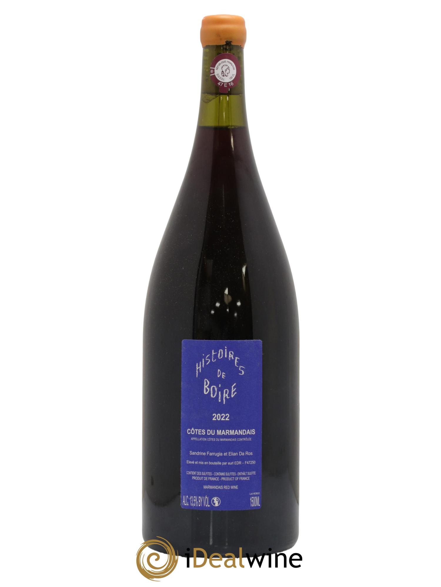 Côtes du Marmandais Histoires de Boire Elian Da Ros (Domaine) 2022 - Lot de 1 magnum - 1