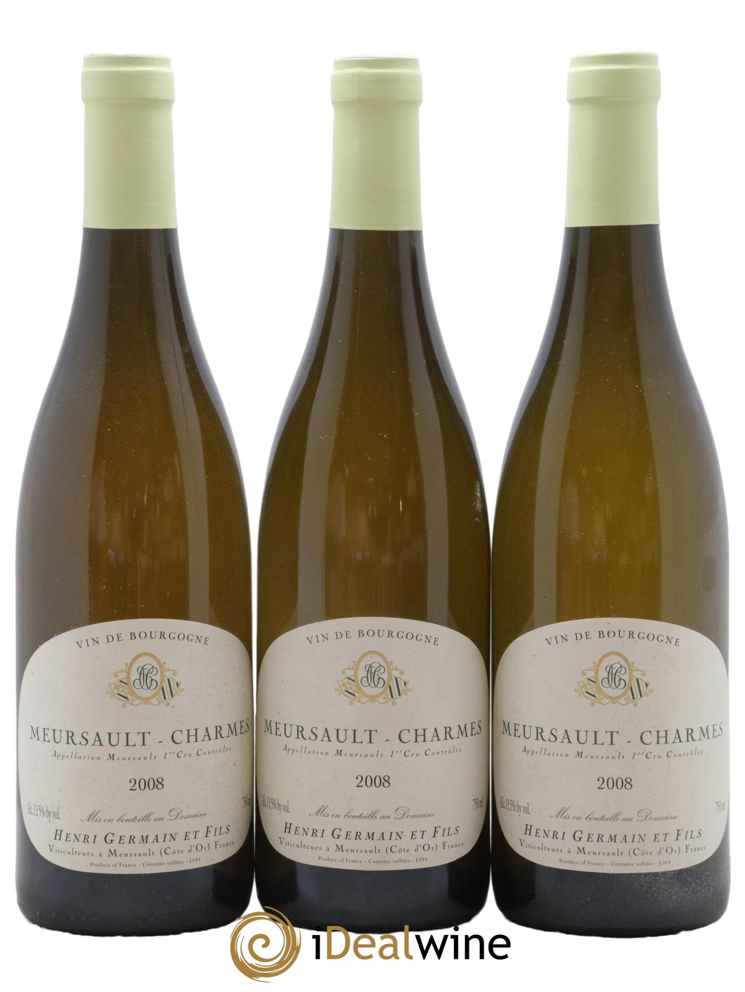 Meursault 1er Cru Charmes Henri Germain 2008 - Lot de 3 bouteilles - 0
