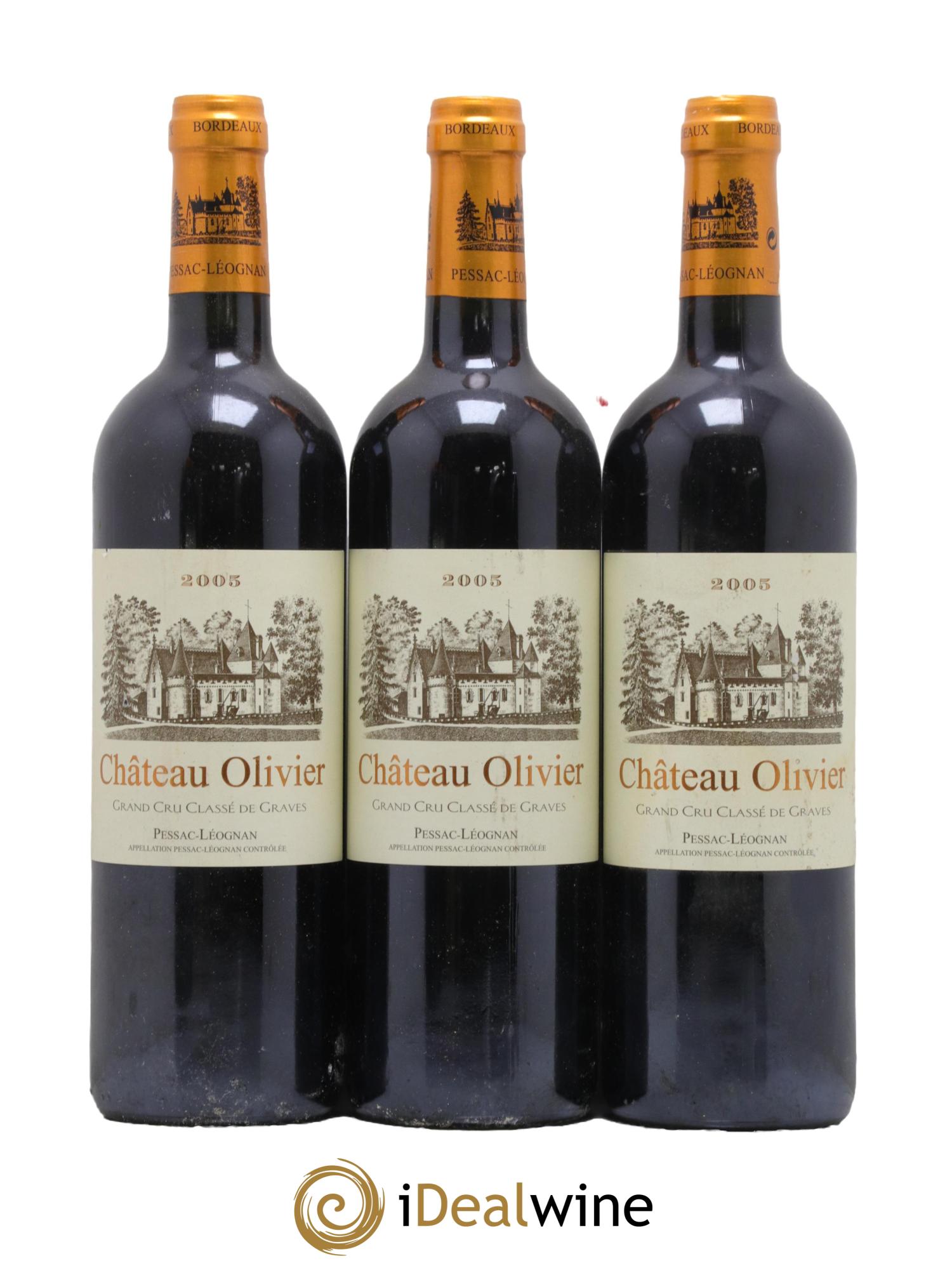 Château Olivier Cru Classé de Graves 2005 - Lot de 3 bouteilles - 0
