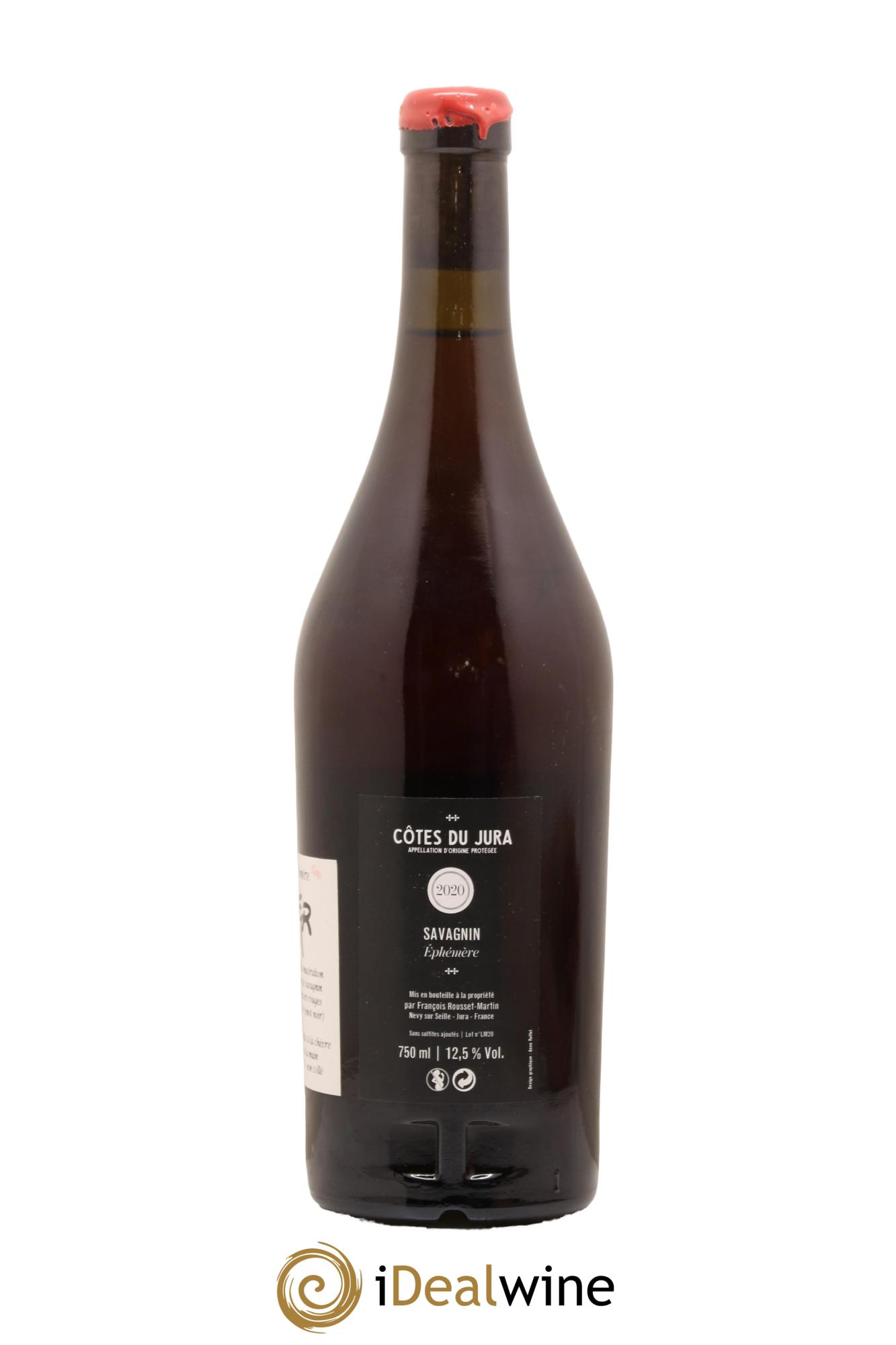 Côtes du Jura Vin de Macération Savagnin Ephemere Francois Rousset Martin 2020 - Lot de 1 bouteille - 1