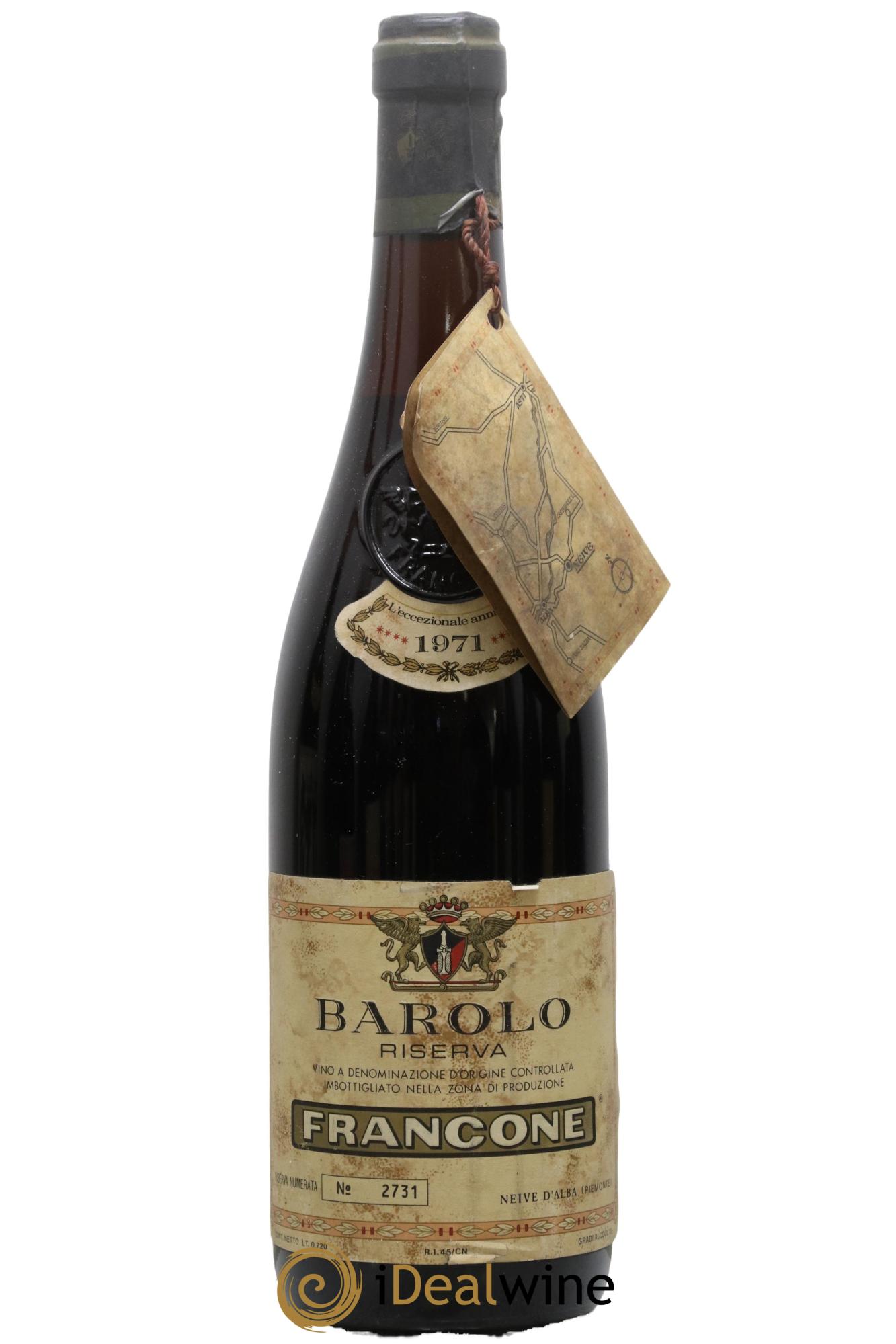 Barolo Riserva Francone 1971 - Lot of 1 bottle - 0