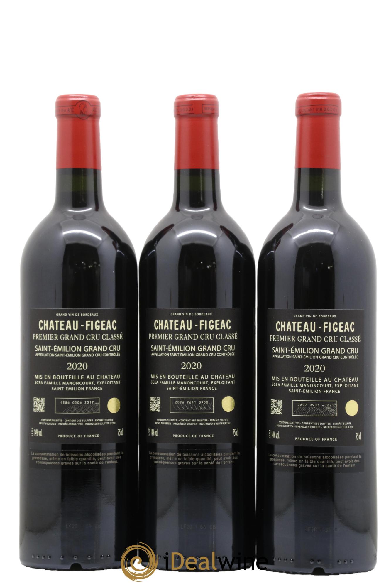 Château Figeac 1er Grand Cru Classé A 2020 - Posten von 3 Flaschen - 1