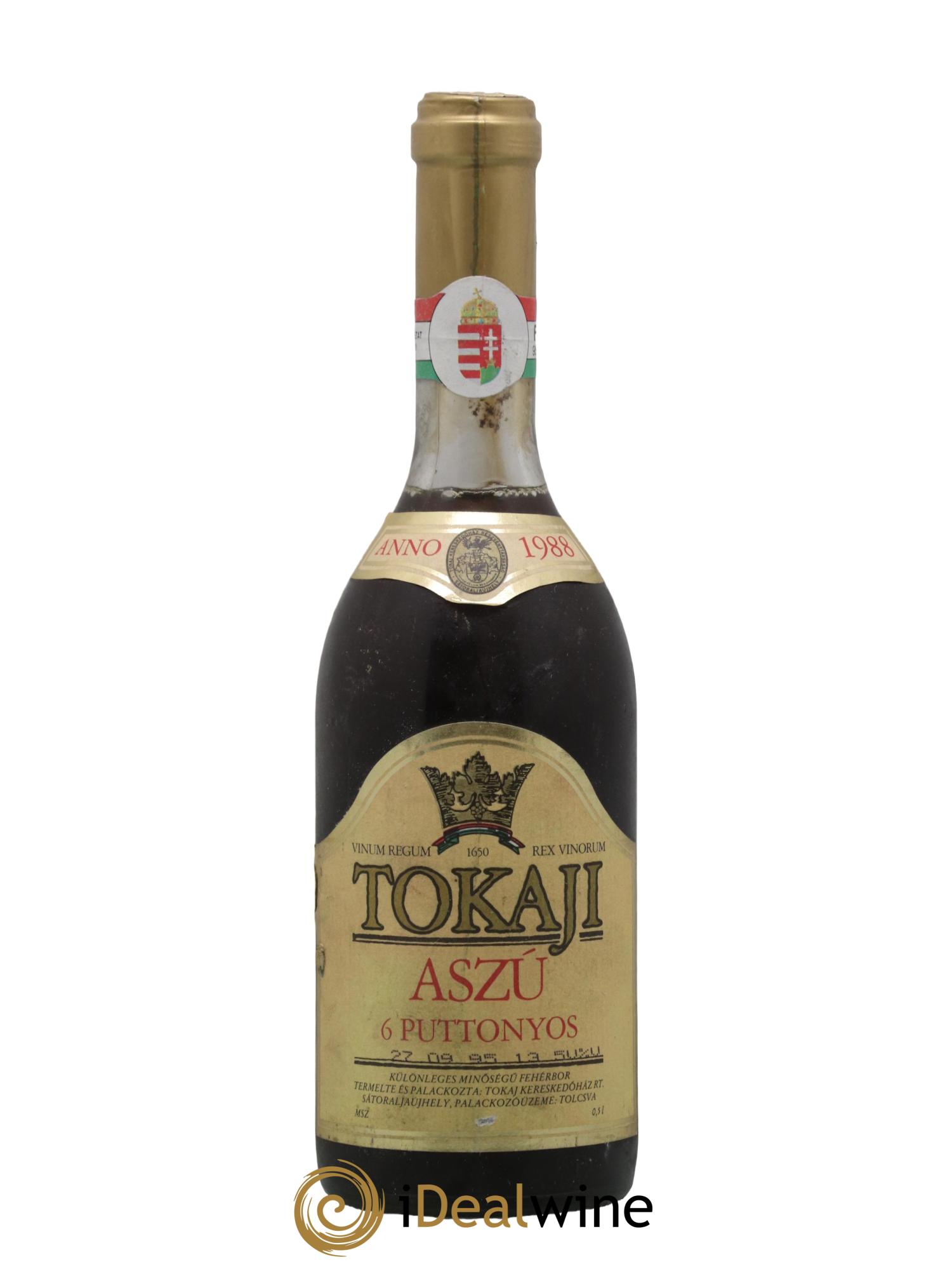 Tokaji Borkombinat Satoraljaujhely Aszu 6 Puttonyos 1988 - Lot de 1 format 50cl - 0