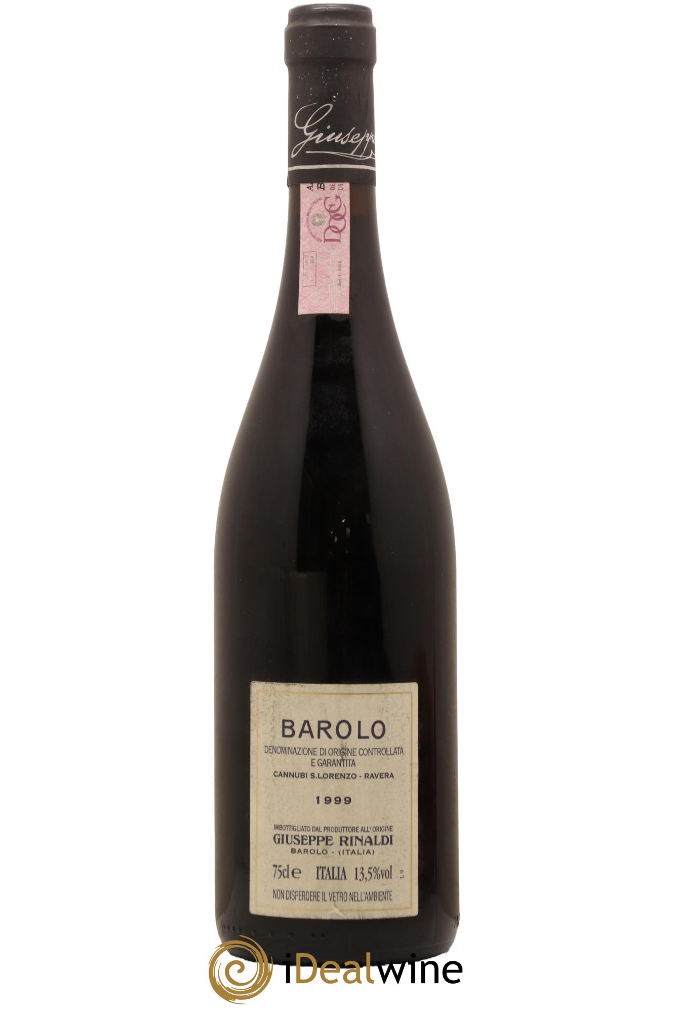 Barolo DOCG Cannubi San Lorenzo Ravera Giuseppe Rinaldi 1999 - Lotto di 1 bottiglia - 1