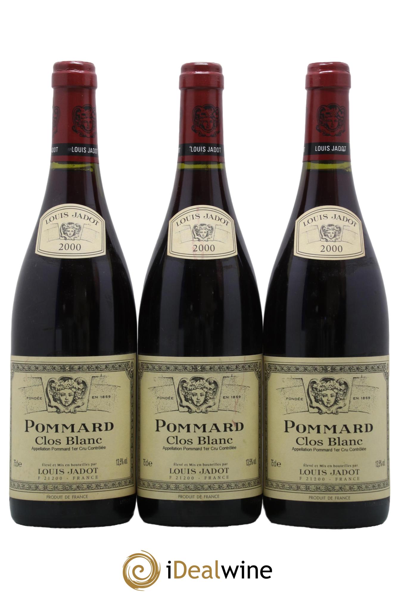 Pommard 1er Cru Le Clos Blanc Maison Louis Jadot 2000 - Lot de 3 bouteilles - 0
