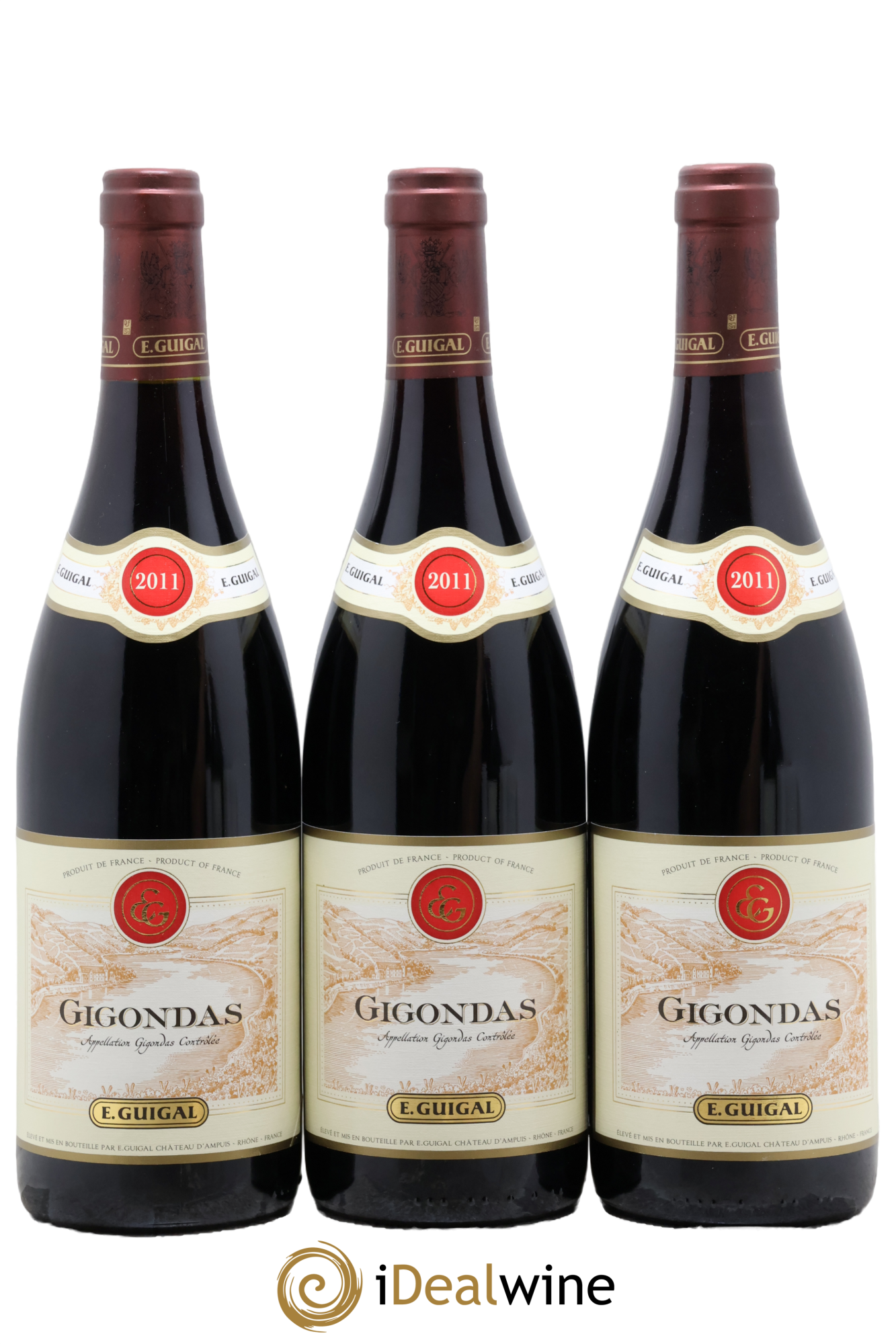 Gigondas Guigal 2011 - Lot of 3 bottles - 0