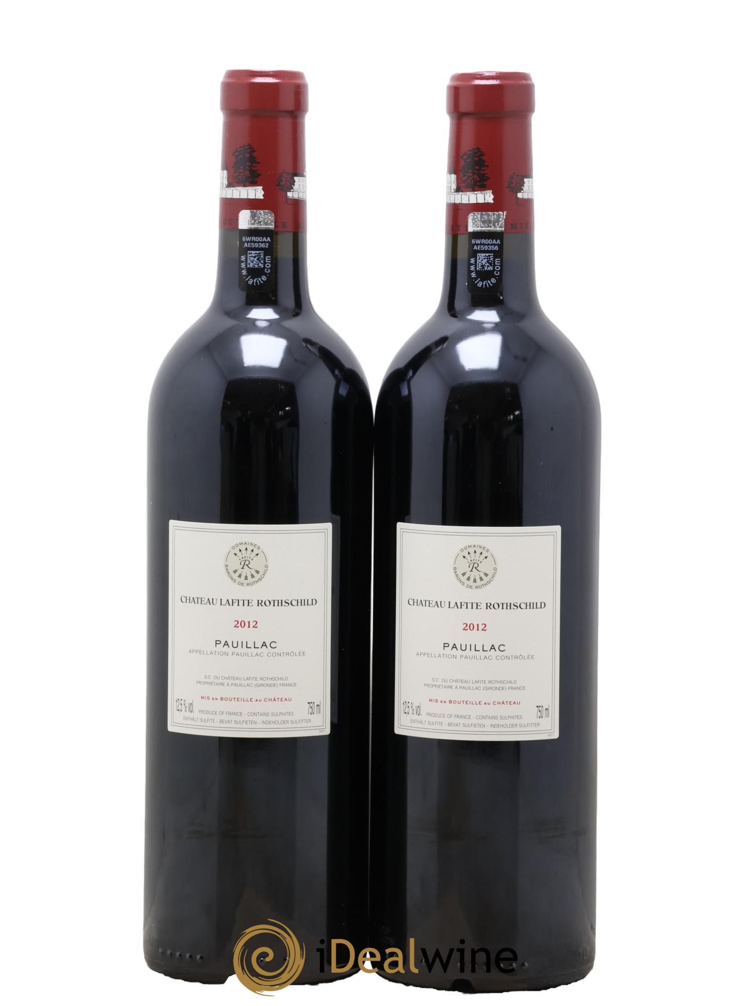 Château Lafite Rothschild 1er Grand Cru Classé  2012 - Lot of 2 bottles - 1