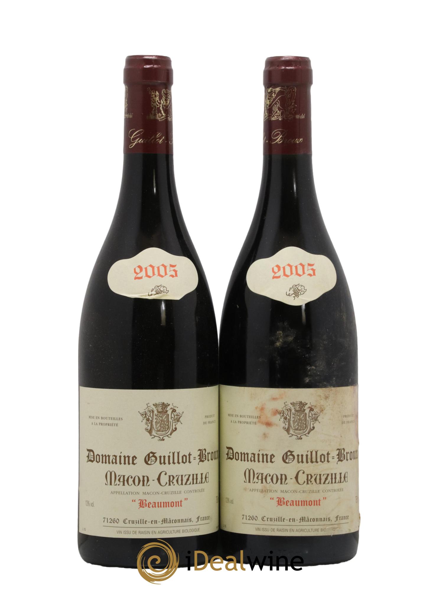 Mâcon-Cruzille Beaumont Guillot-Broux (Domaine) 2005 - Lot de 2 bouteilles - 0