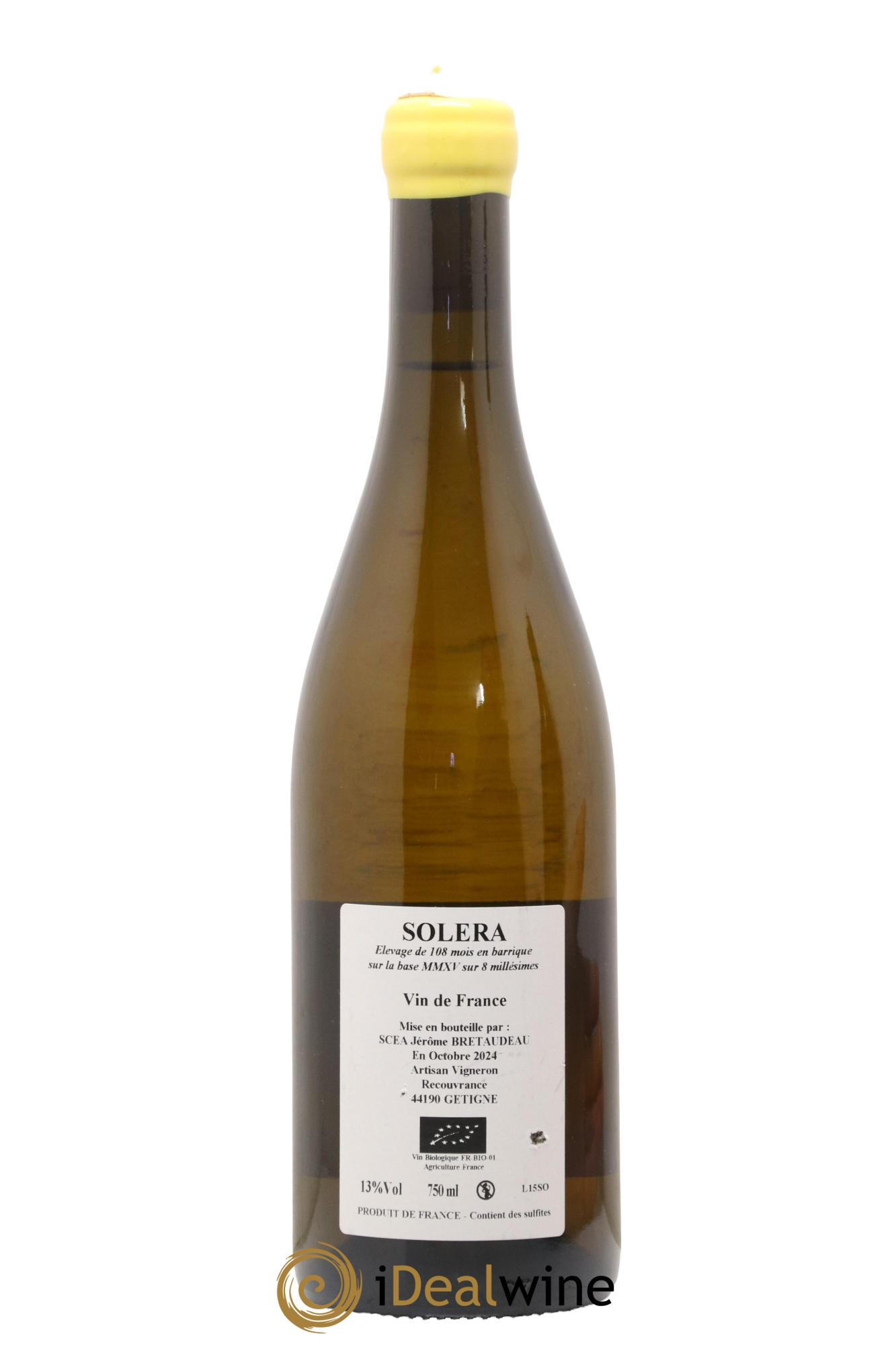 Vin de France Solera Jérôme Bretaudeau - Bellevue (Domaine de) - Lot de 1 bouteille - 1