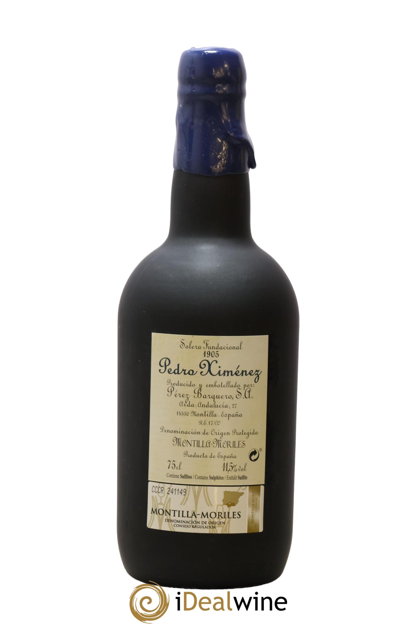 Montilla Moriles Pedro Ximénez Solera Fundacional Pérez Barquero - Lot de 1 bouteille - 2